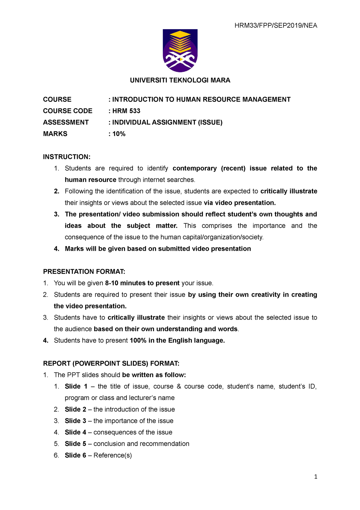 assignment hrm533 current issue