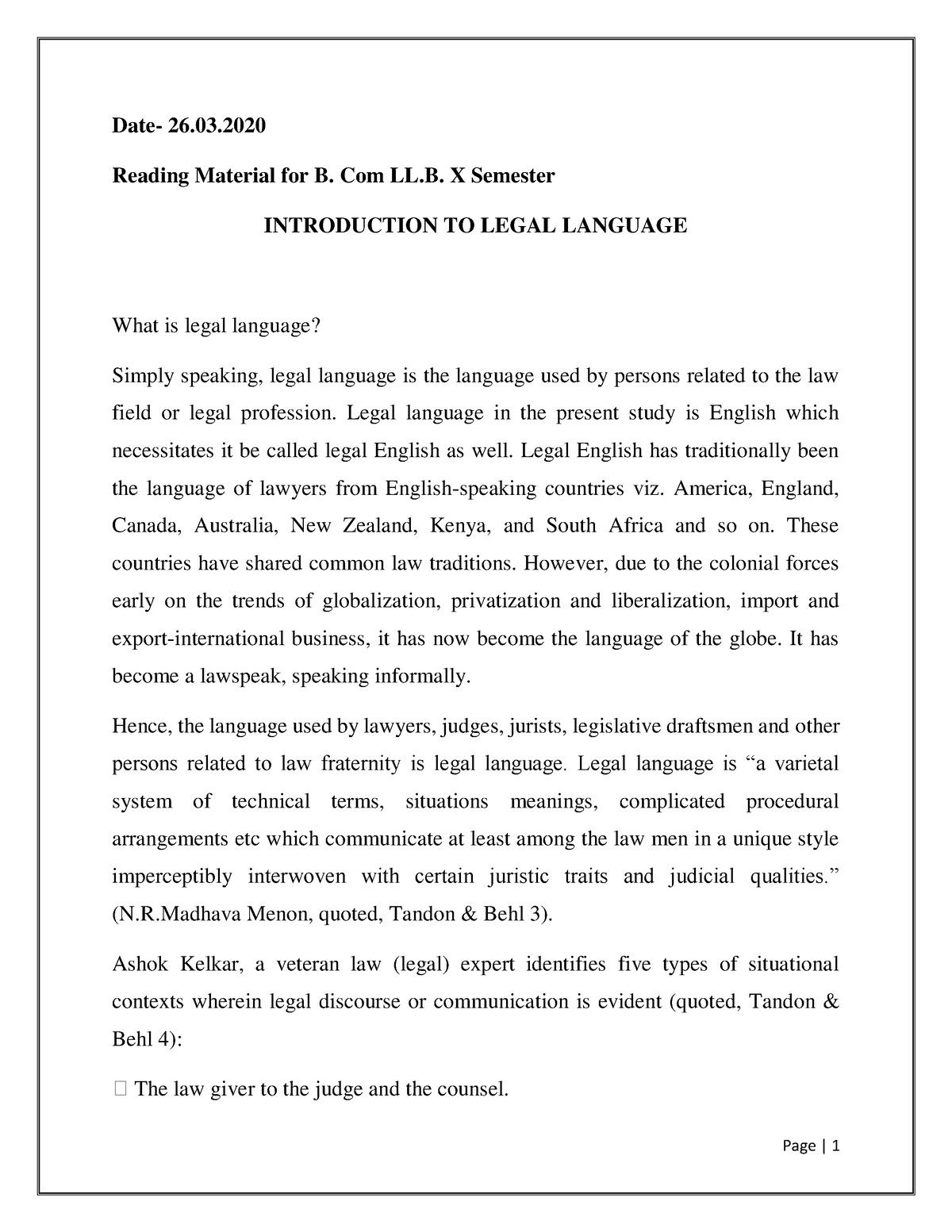 2-what-is-legal-language-date-26-reading-material-for-b-com-ll-x