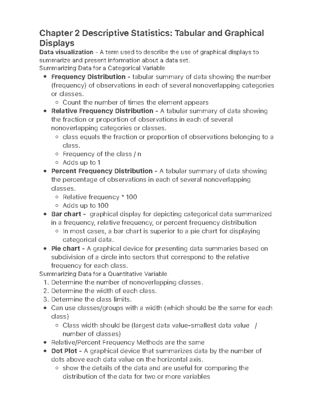 Chapter 2 Descriptive Statistics: Tabular And Graphical Displays - 1. 2 ...