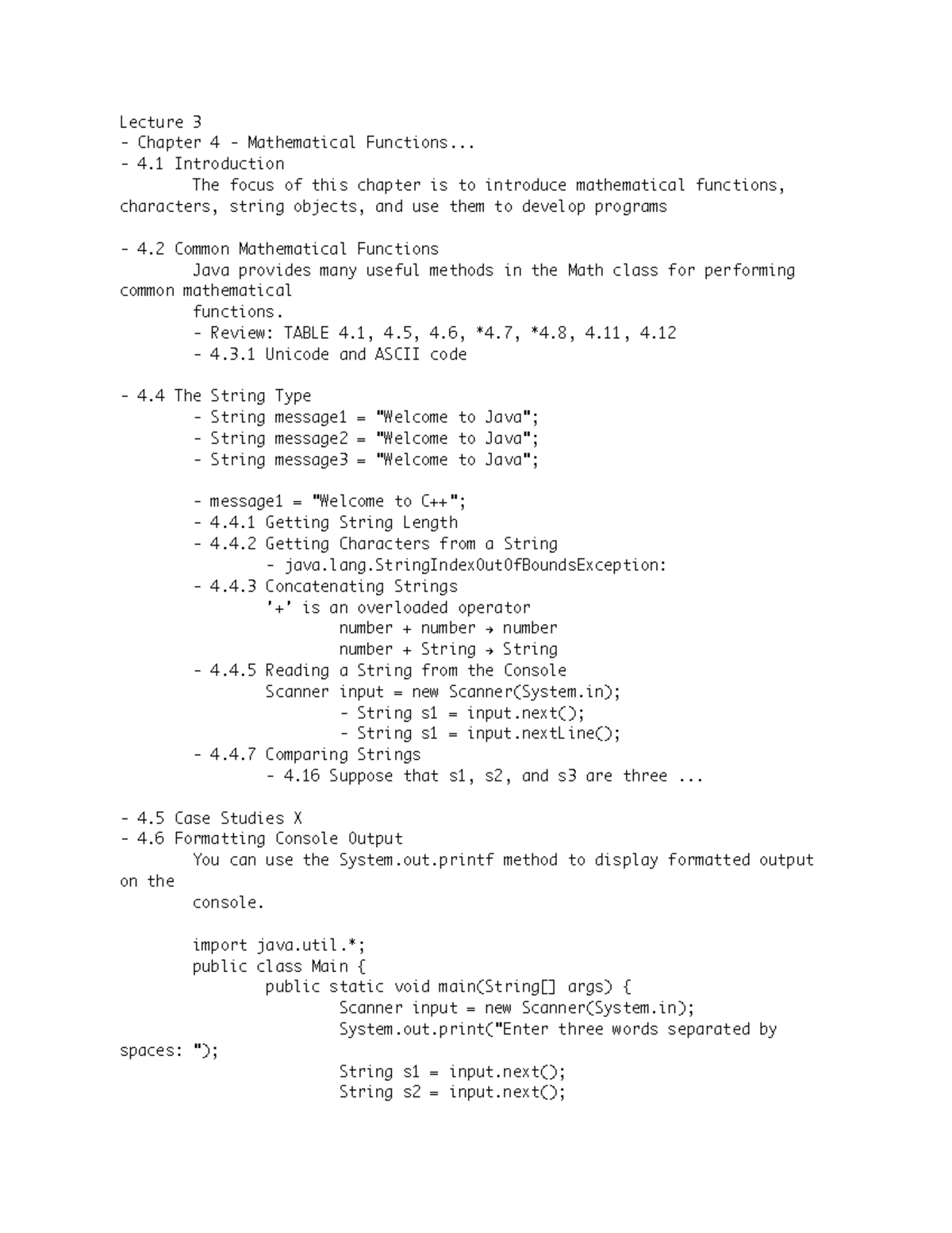 Lecture 3 2336 - Instructor: Kamran Z. Khan - Lecture 3 Chapter 4 ...