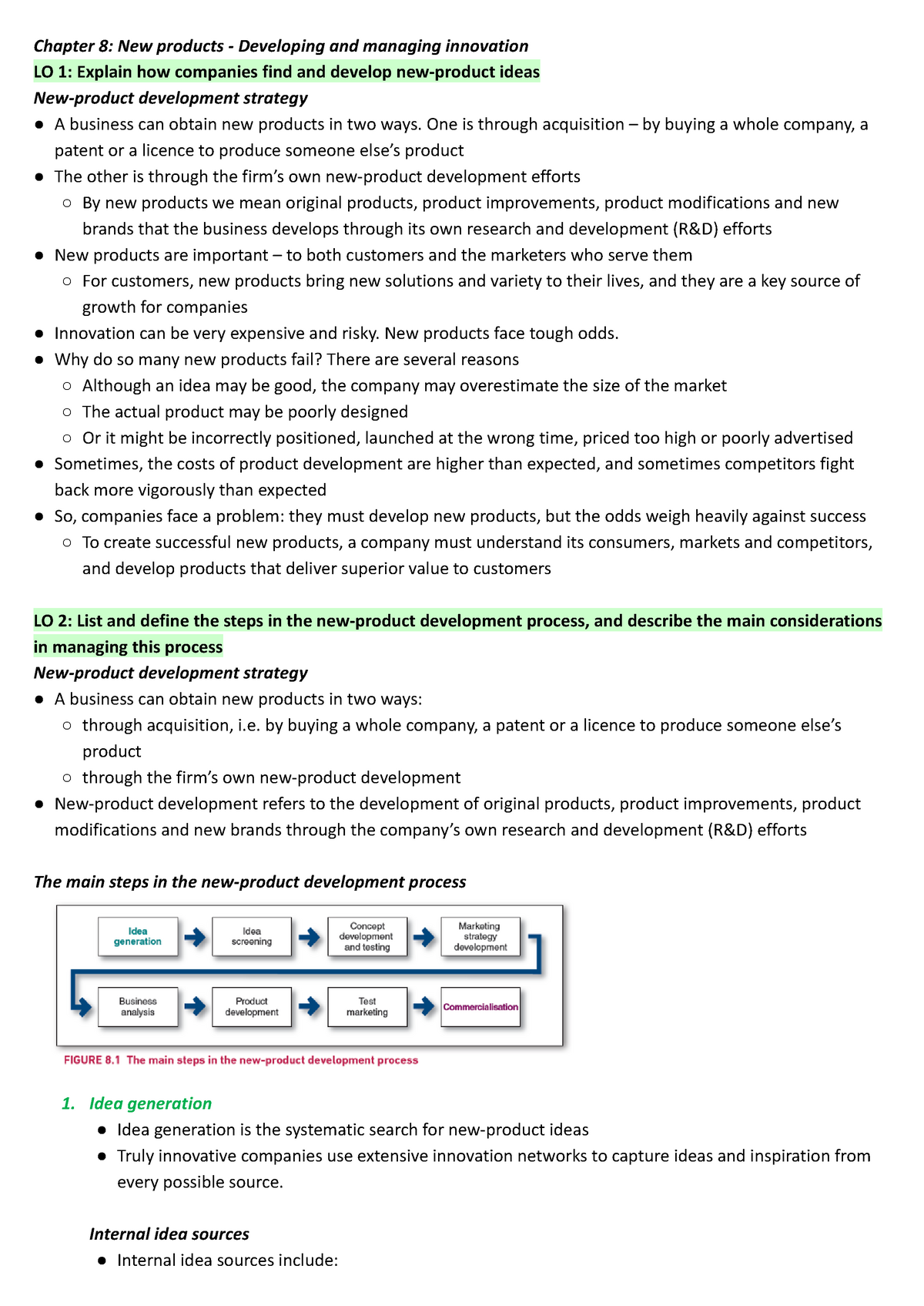 Marketing Principles Chapter 8 Extensive Notes (Lectures, Tutorials ...