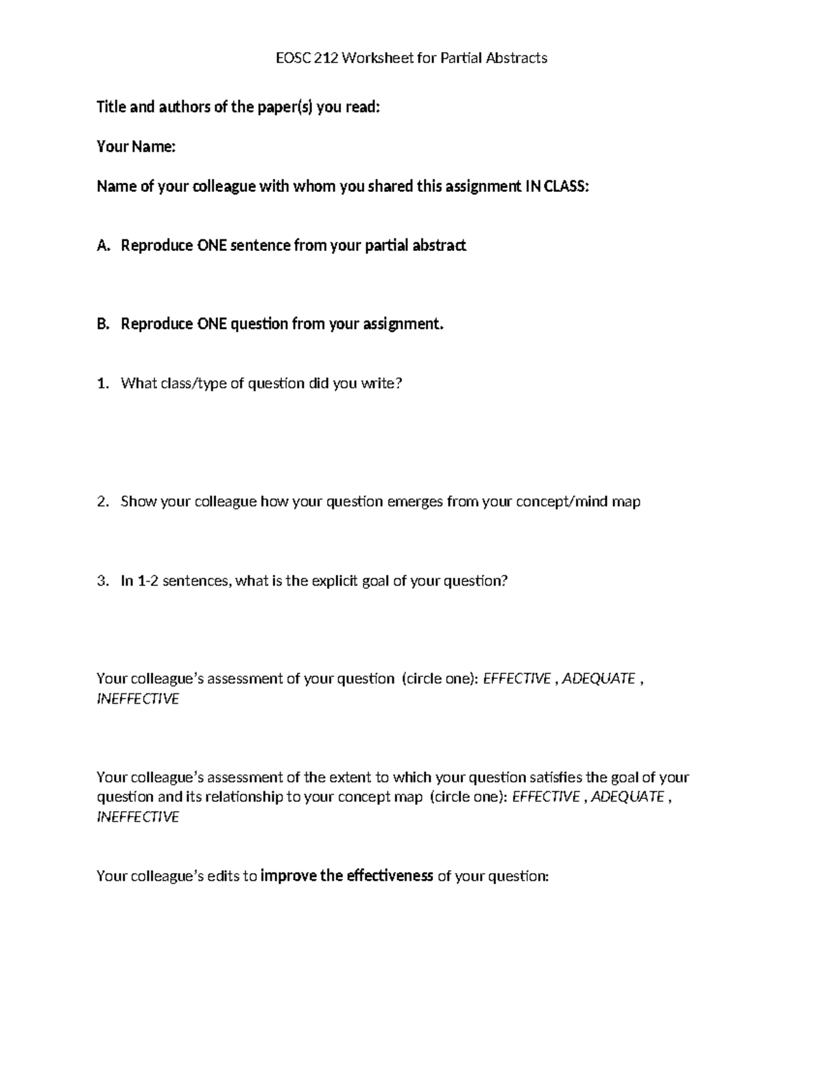 Partial abstract Question worksheet 2023 - EOSC 212 Worksheet for ...