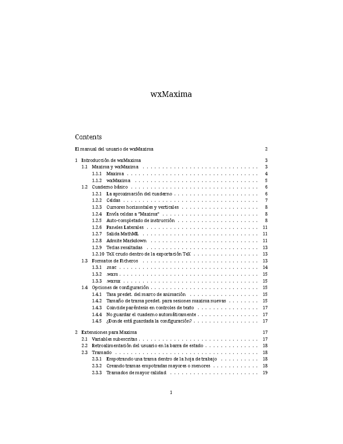 Wxmaxima MANUAL PARA EL EQUIPO WXMAXIMA - wxMaxima El manual del ...