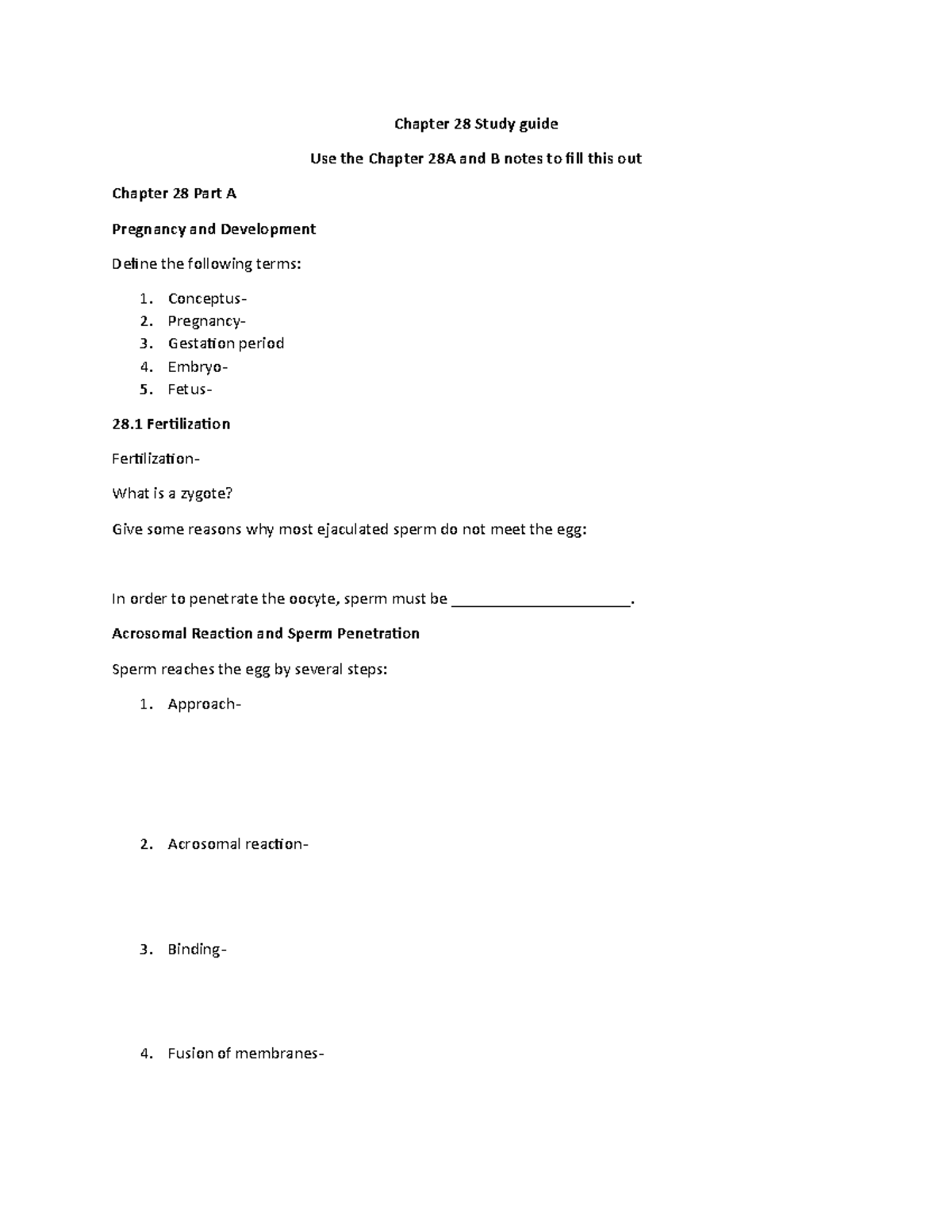 Chapter 28 Study guide - Chapter 28 Study guide Use the Chapter 28A and ...