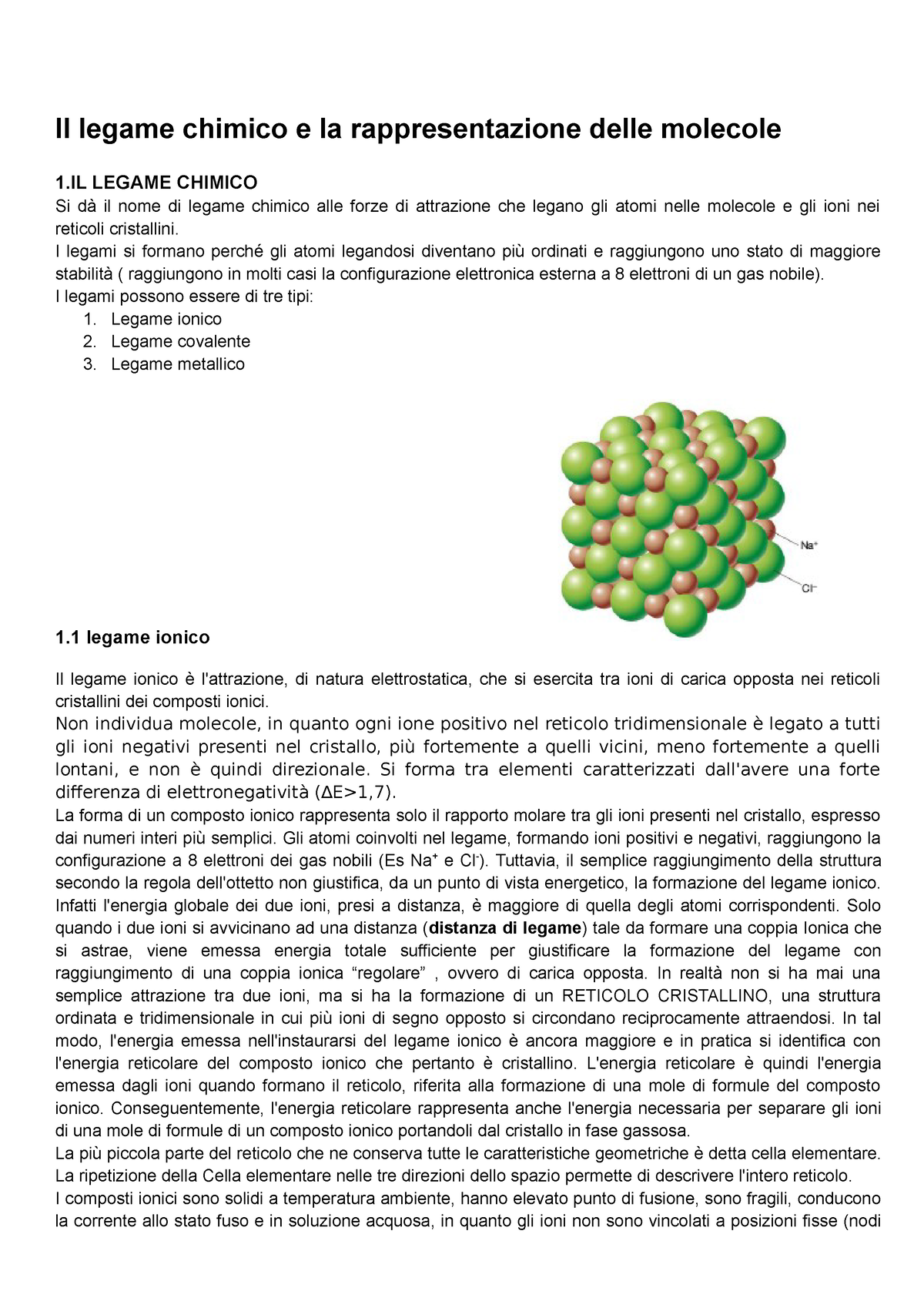 legame covalente e ionico