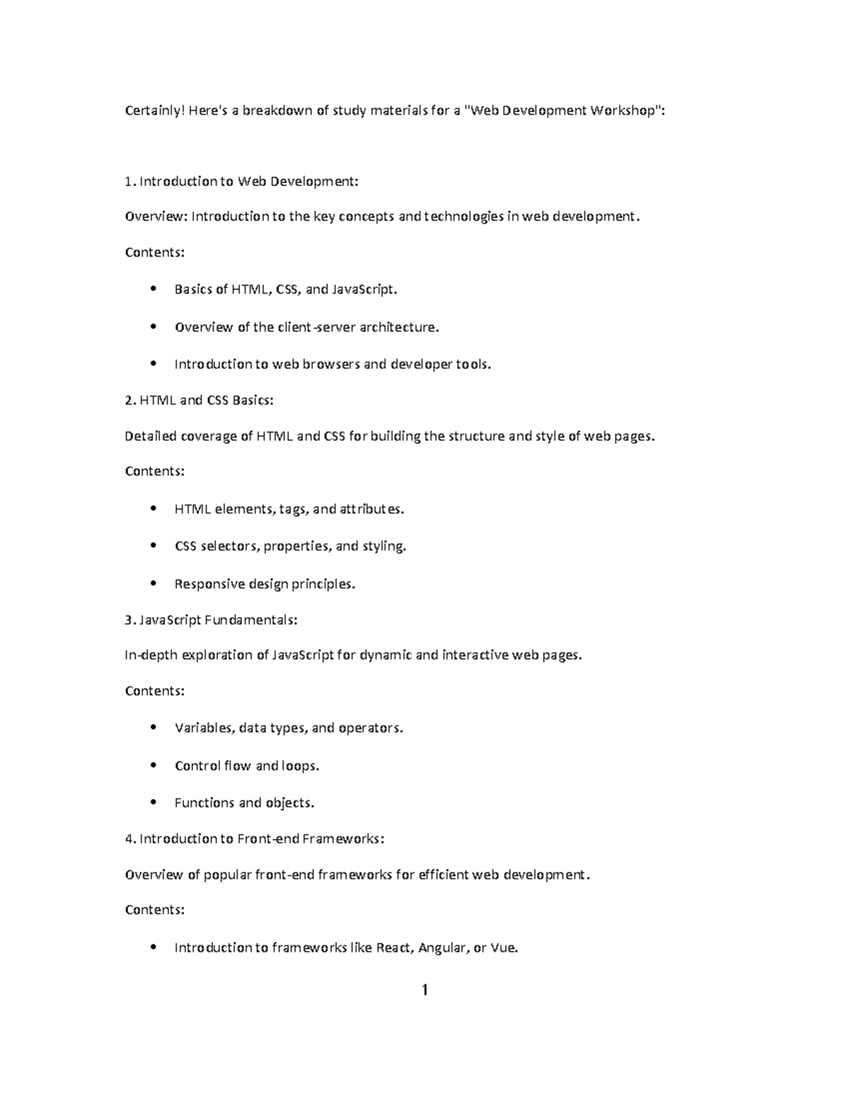 Computer science materials 5 Certainly! Here's a breakdown of study