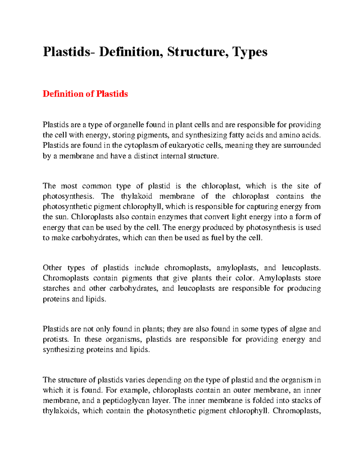 Plastids Definition Types Structure And Function vrogue.co
