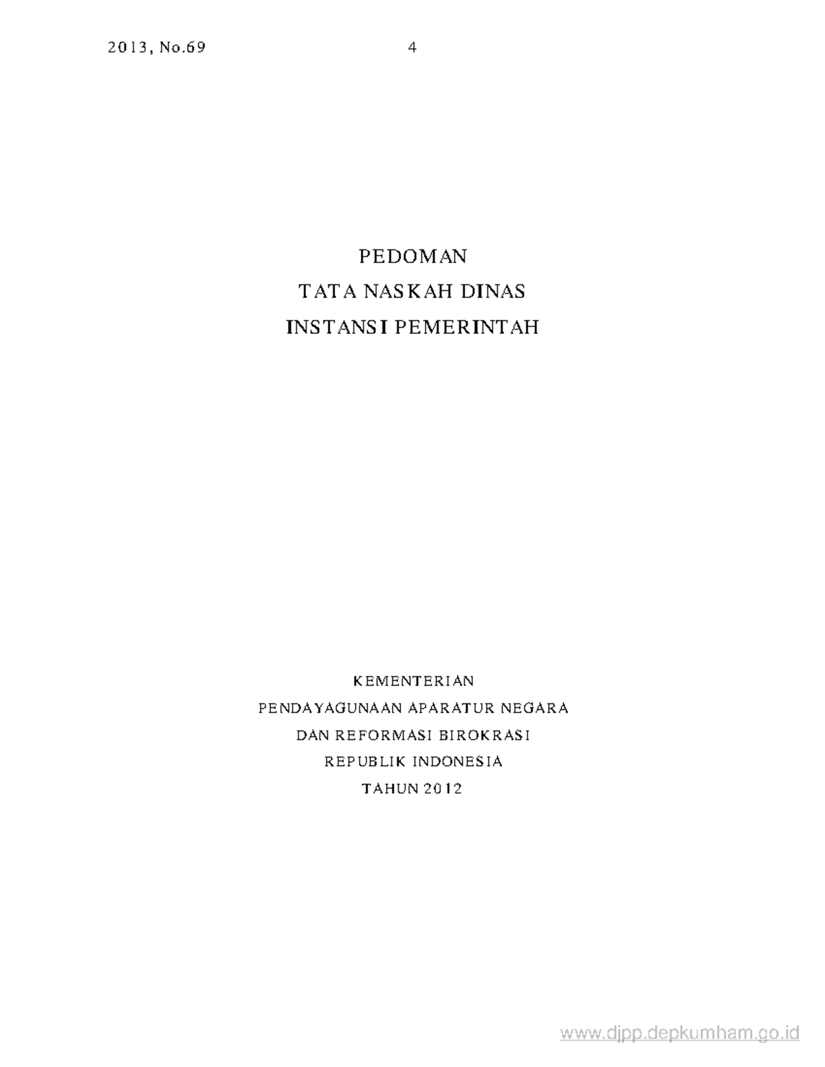 Pedoman Tata Naskah Dinas - PEDOMAN TATA NASKAH DINAS INSTANSI ...