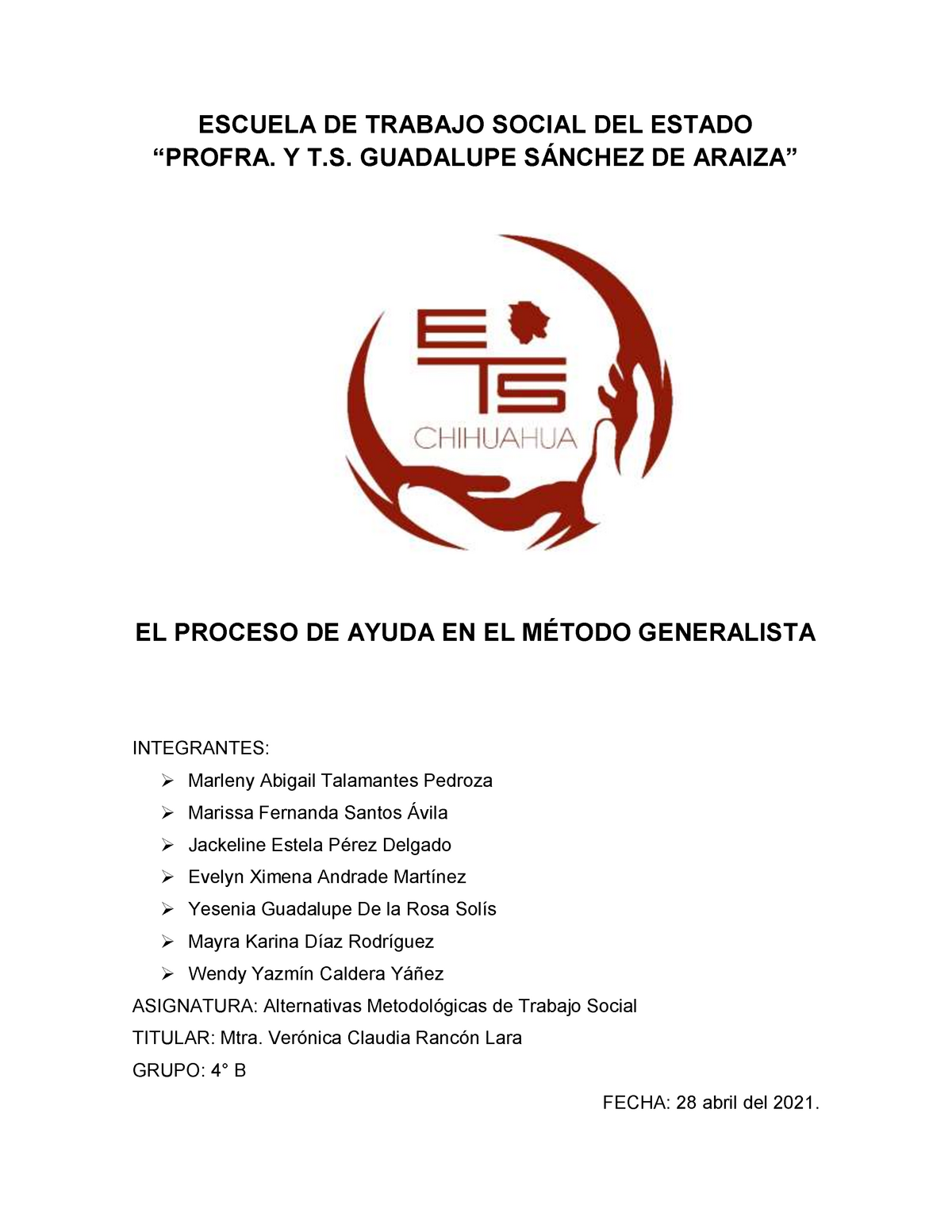 EL Proceso DE Ayuda EN EL Método Generalista - trabajo social de caso -  Studocu