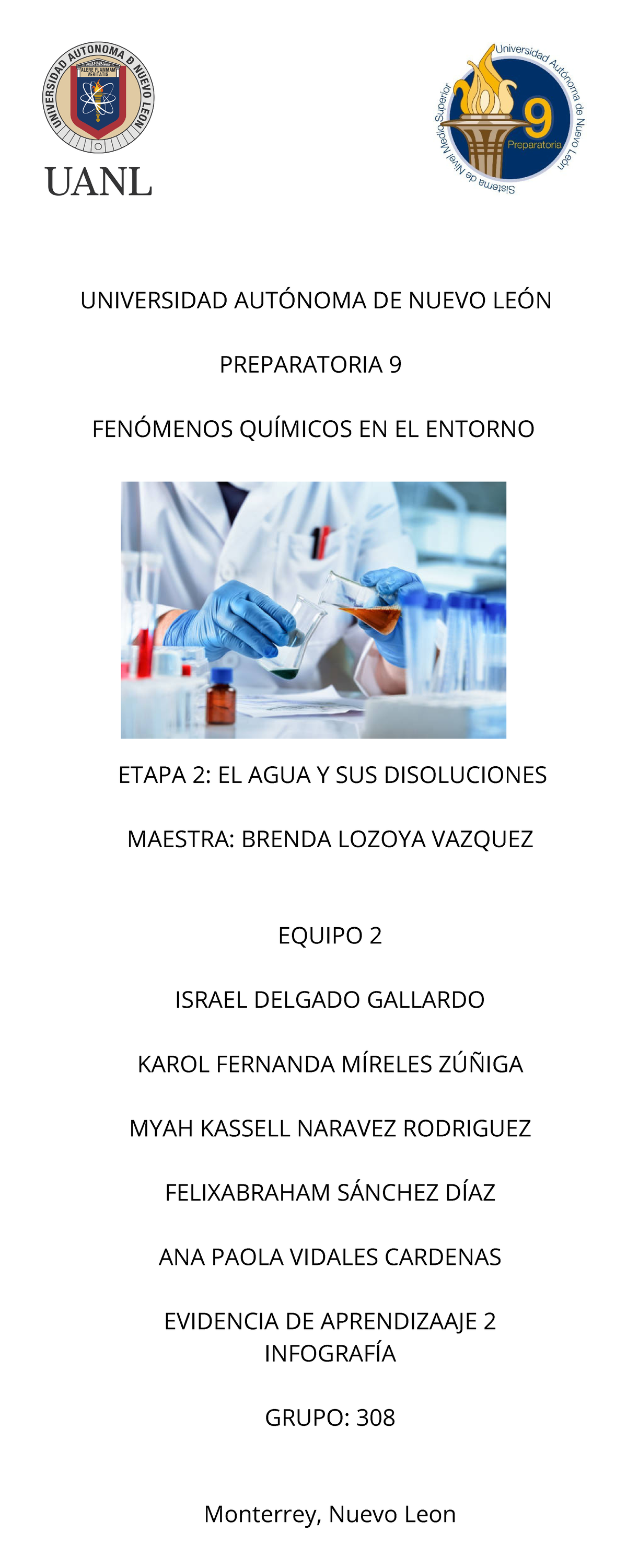 EV2 equipo 2 quimic - Evidencia de aprendizaje - UNIVERSIDAD AUTÓNOMA ...
