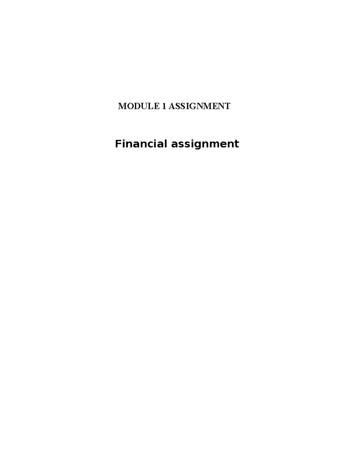 Finance Fundamental ASS - FIN 300 - U Of M - Studocu