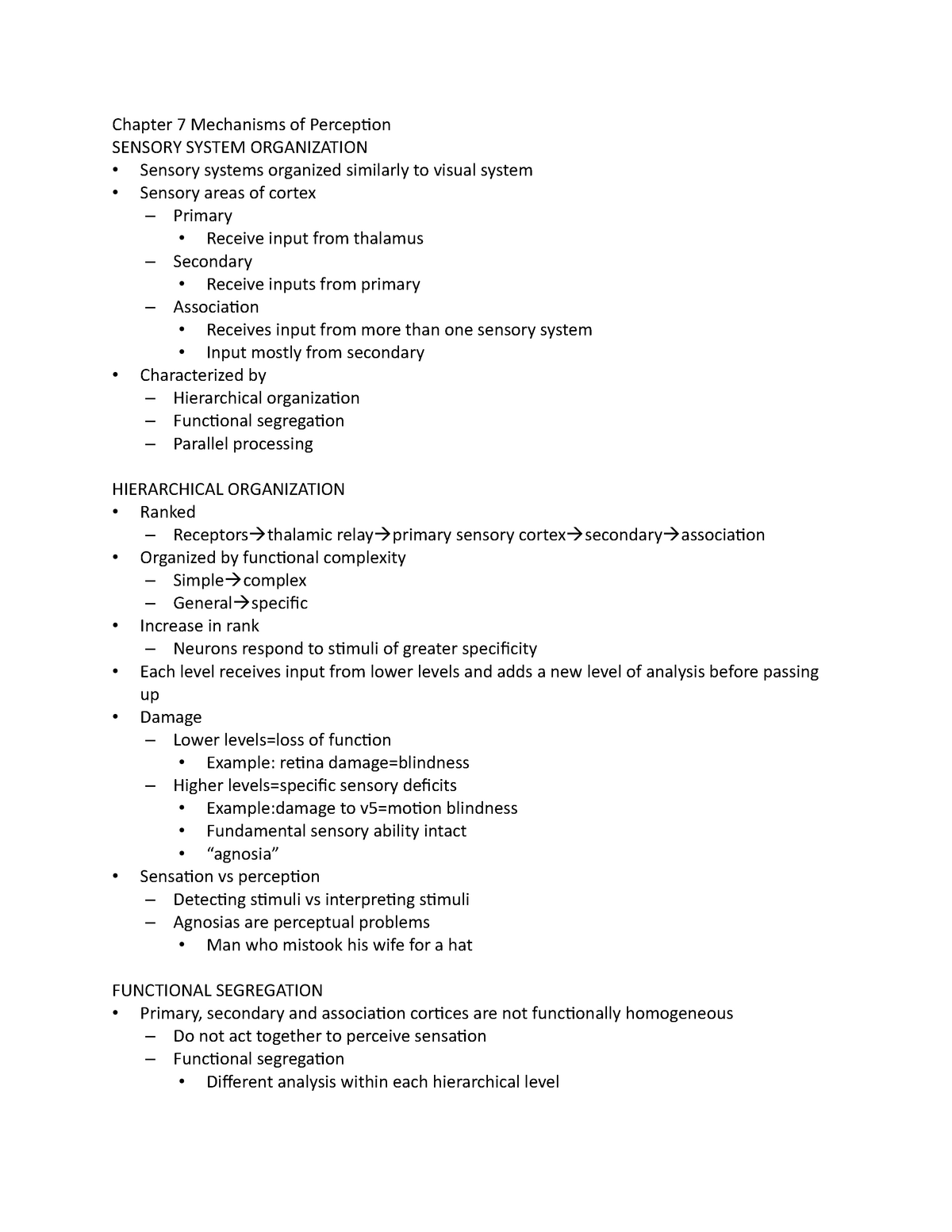 Chapter 7 Mechanisms of Perception - Chapter 7 Mechanisms of Perception ...