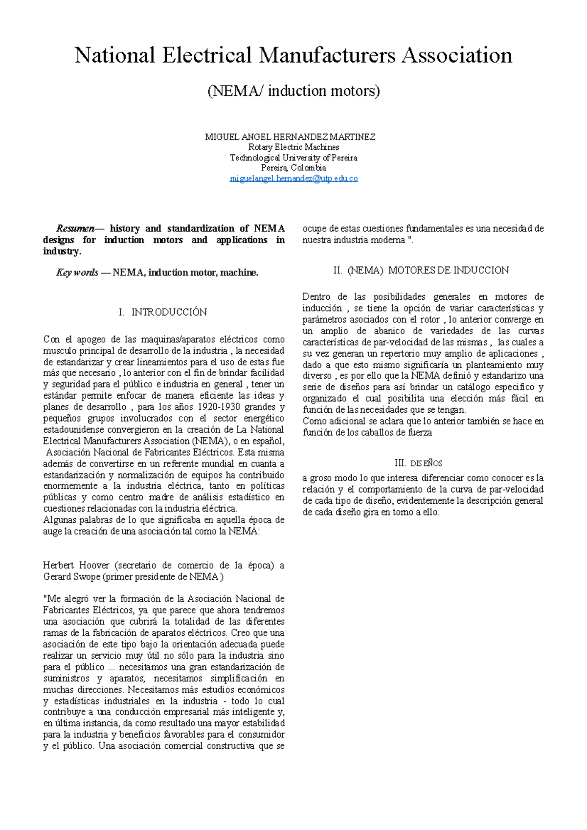 NEMA National Electrical Manufacturers Association National