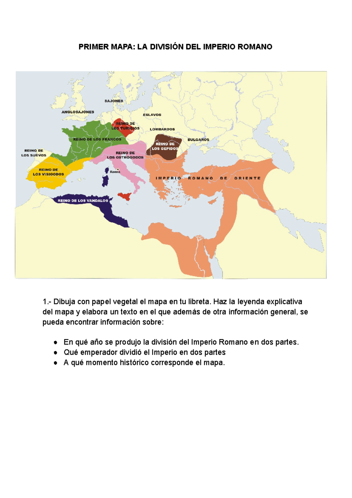 4.3. Primer MAPA LA División DEL Imperio Romano - Metodología Histórica ...