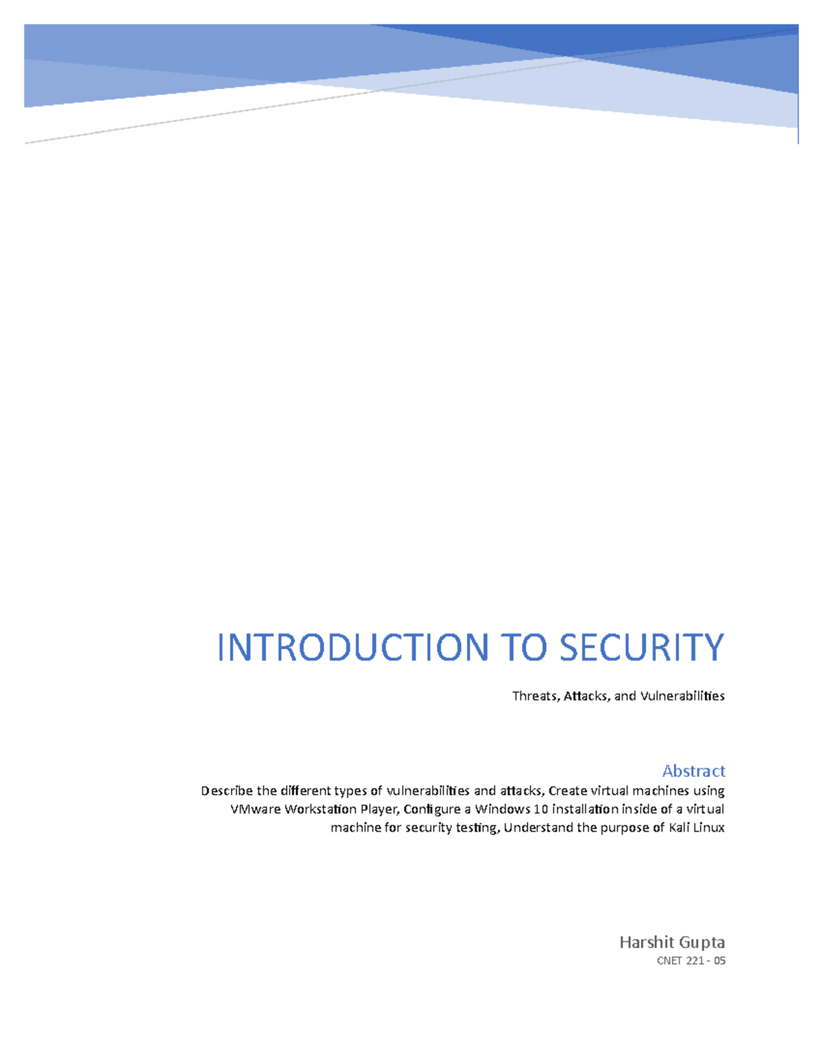 network services assignmewnt - Harshit Gupta CNET 221 - 05 Abstract ...