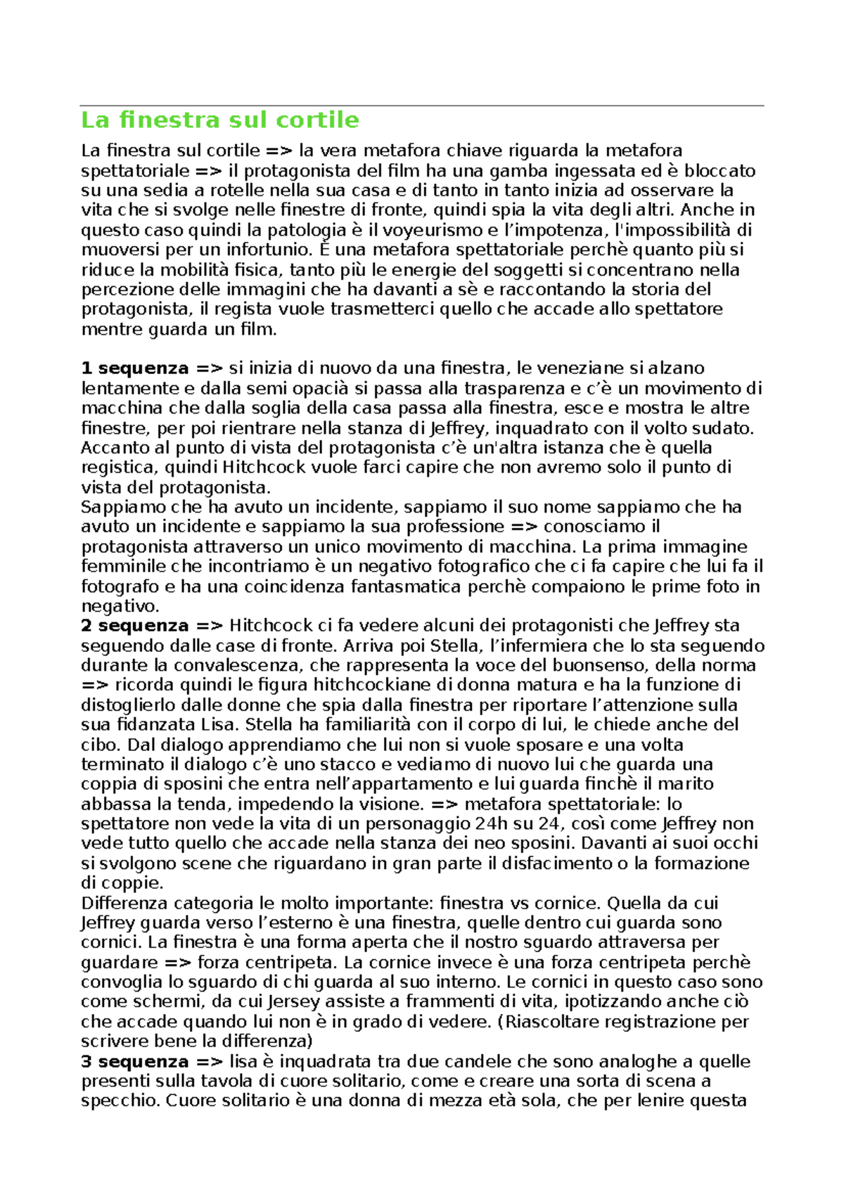 la finestra di greta testo