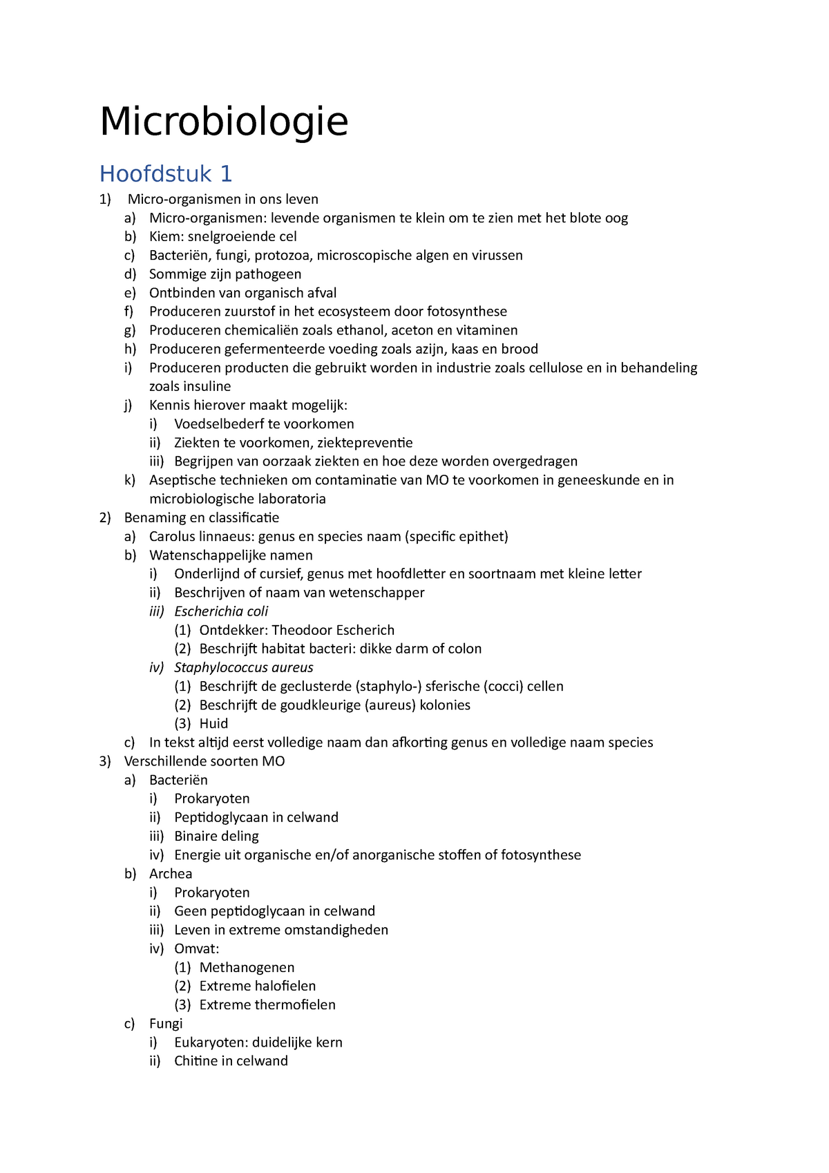 Microbiologie - Microbiologie Hoofdstuk 1 Micro-organismen In Ons Leven ...