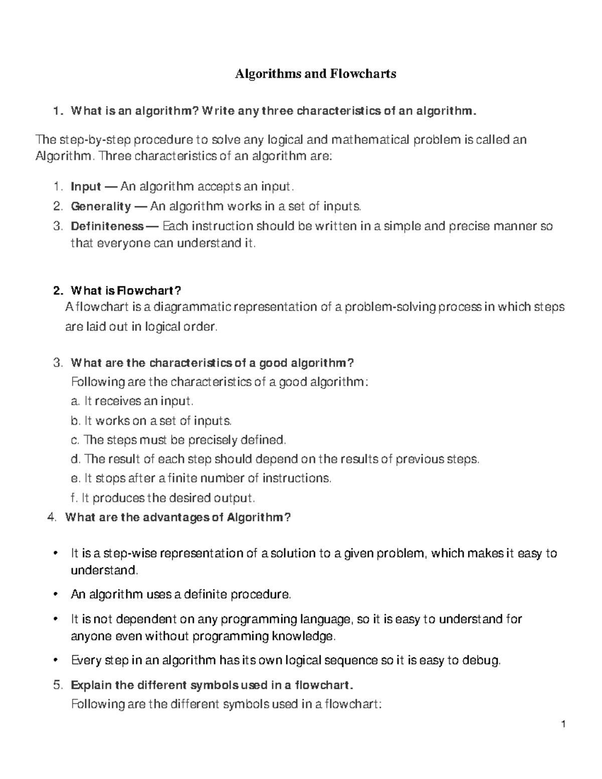 Algorithm-flowchart-class-5 6 - Algorithms and Flowcharts What is an ...