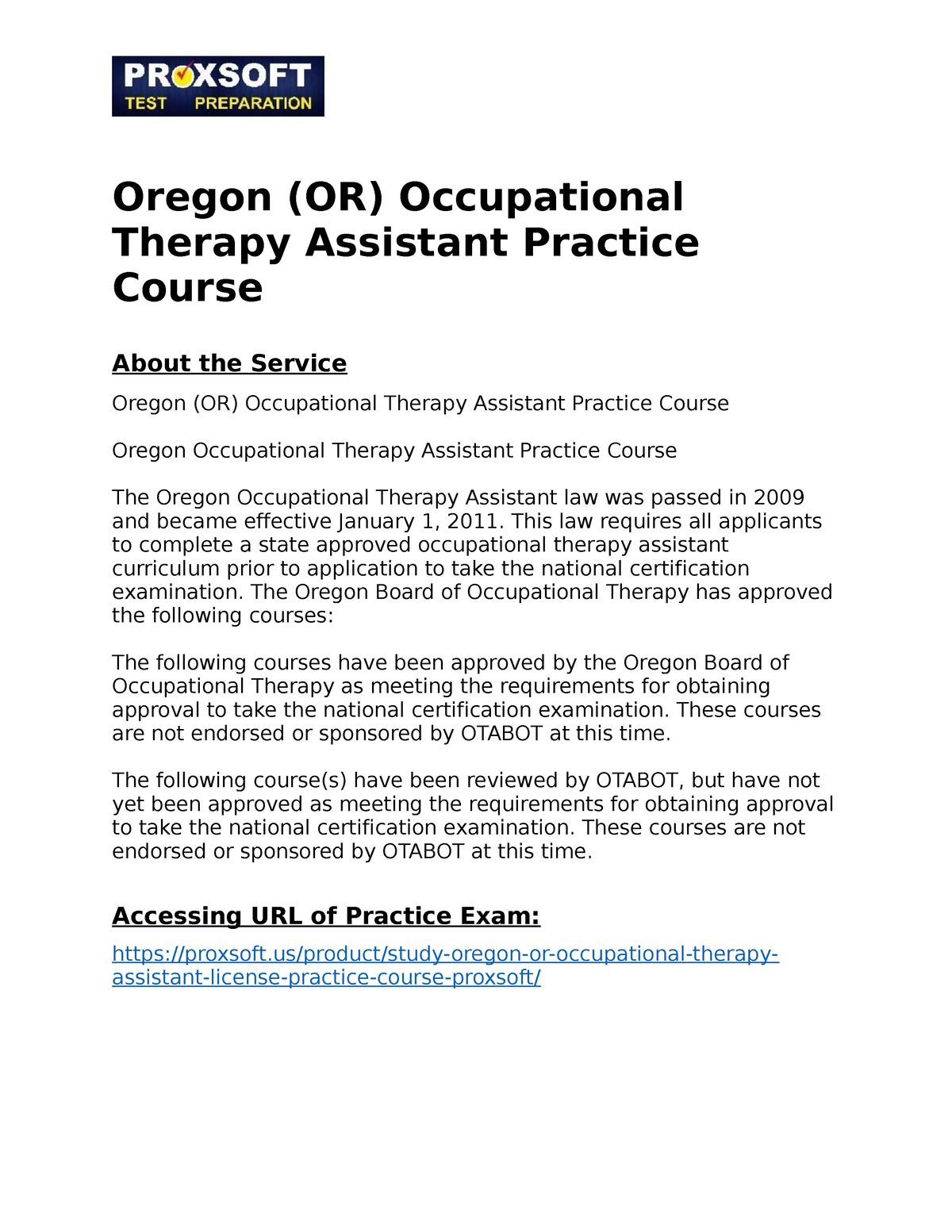 Oregon OR Occupational Therapy Assistant Practice Course Oregon OR   Thumb 1200 1553 