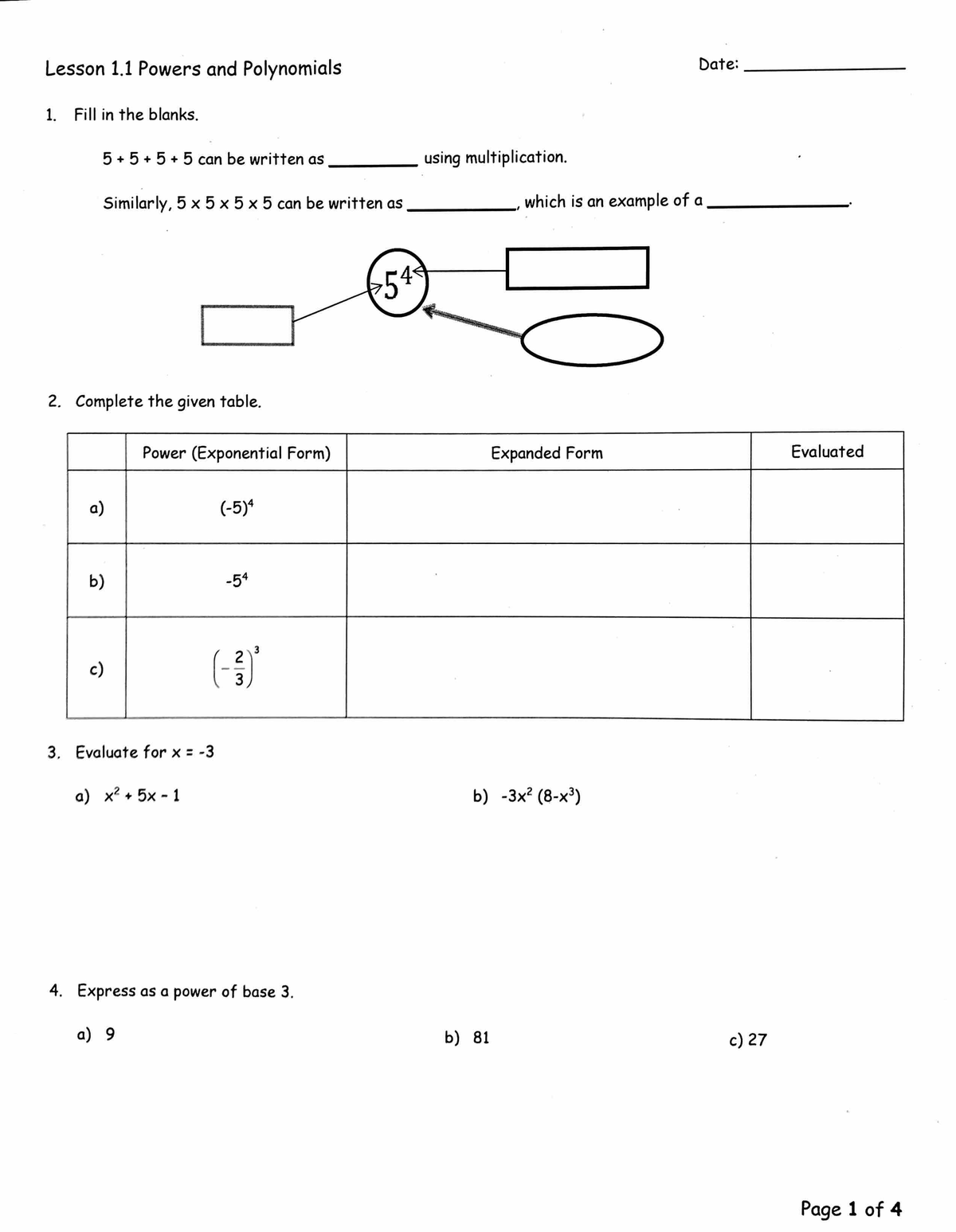 Lesson 1.1 Blank - Assignments hard unit 1.1 - Studocu