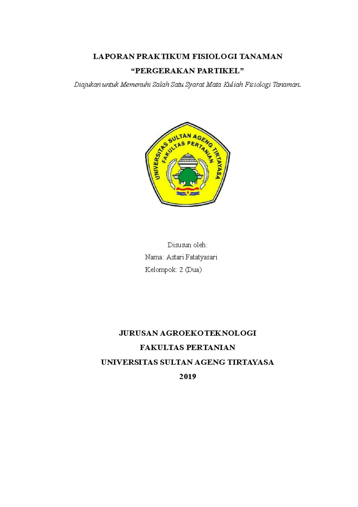 Laporan Praktikum Fisiologi Tanaman Pergerakan Partikel - LAPORAN ...