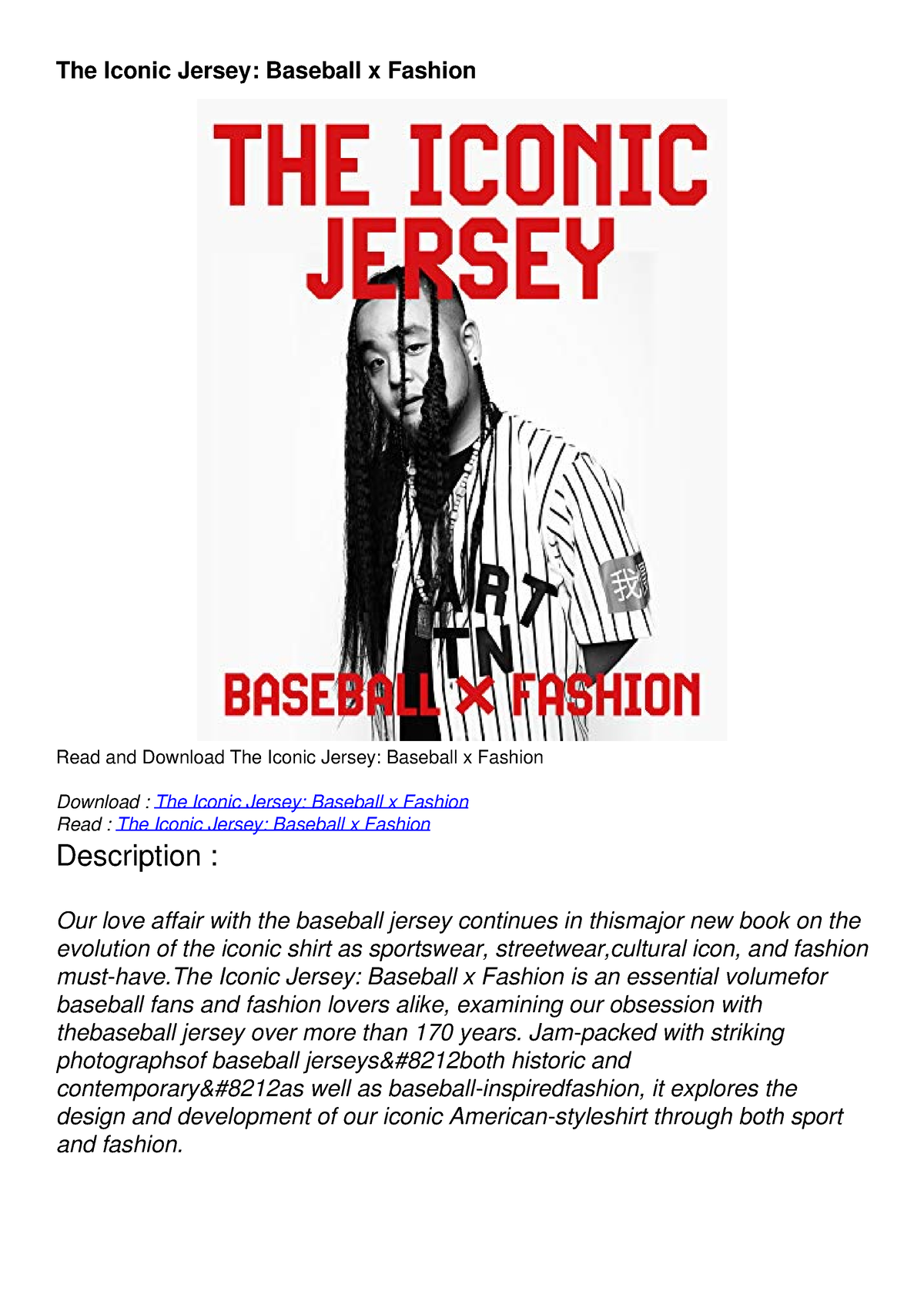 The Iconic Jersey: Baseball x Fashion - Issuu