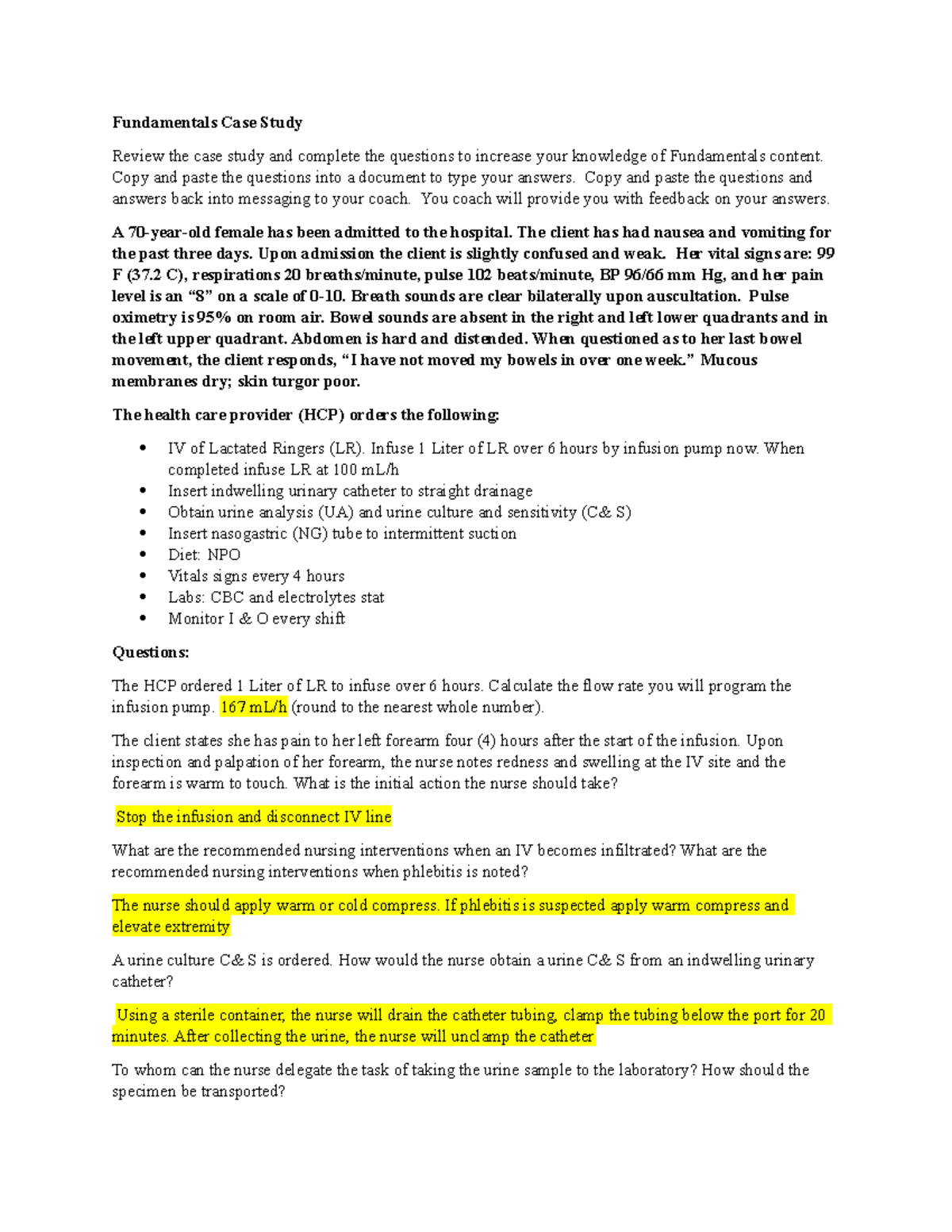 Fundamentals Case Study Fundamentals Case Study Review the case study