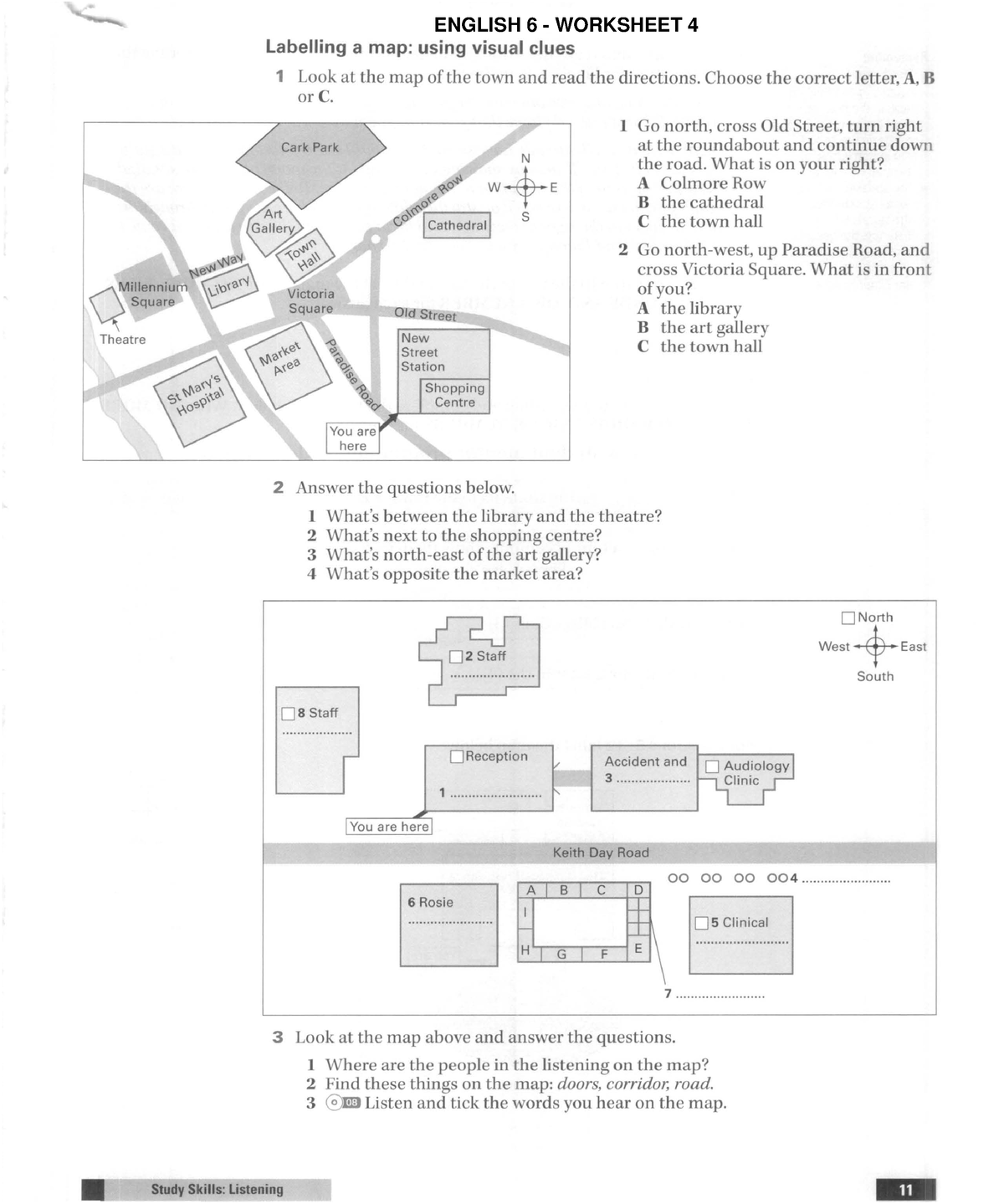 Worksheet 4 - Ielts Book - Labelling A Map: Using Visual Clues 1 Look 