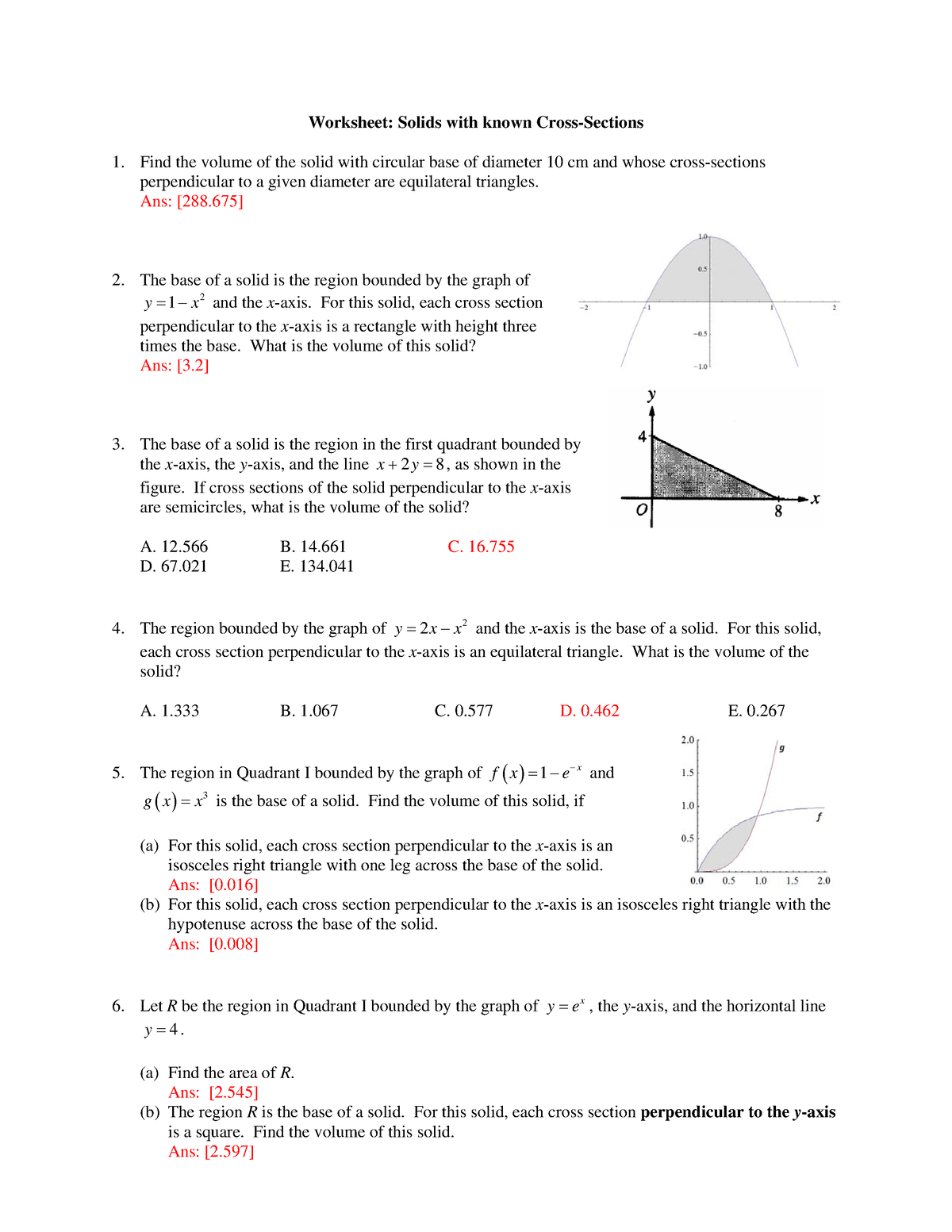 solids and their cross sections common core geometry homework answers