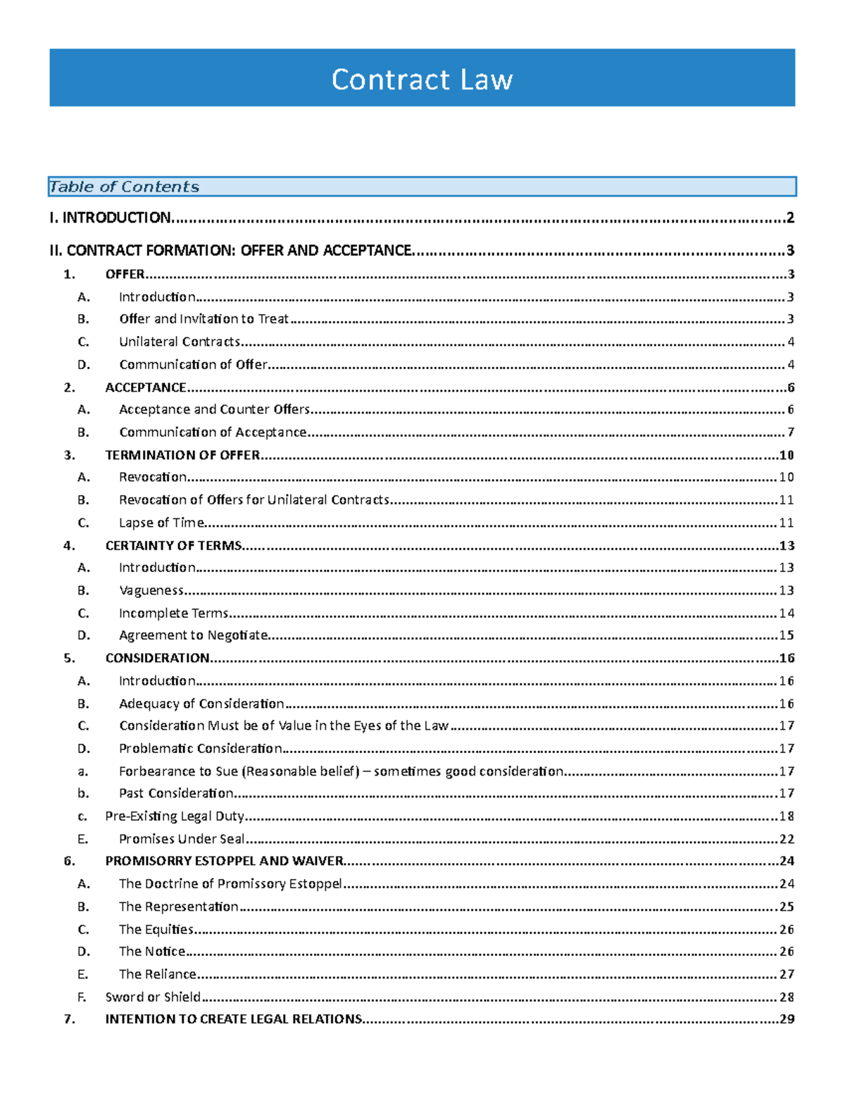 Contract CANS Contract Law I. Studocu