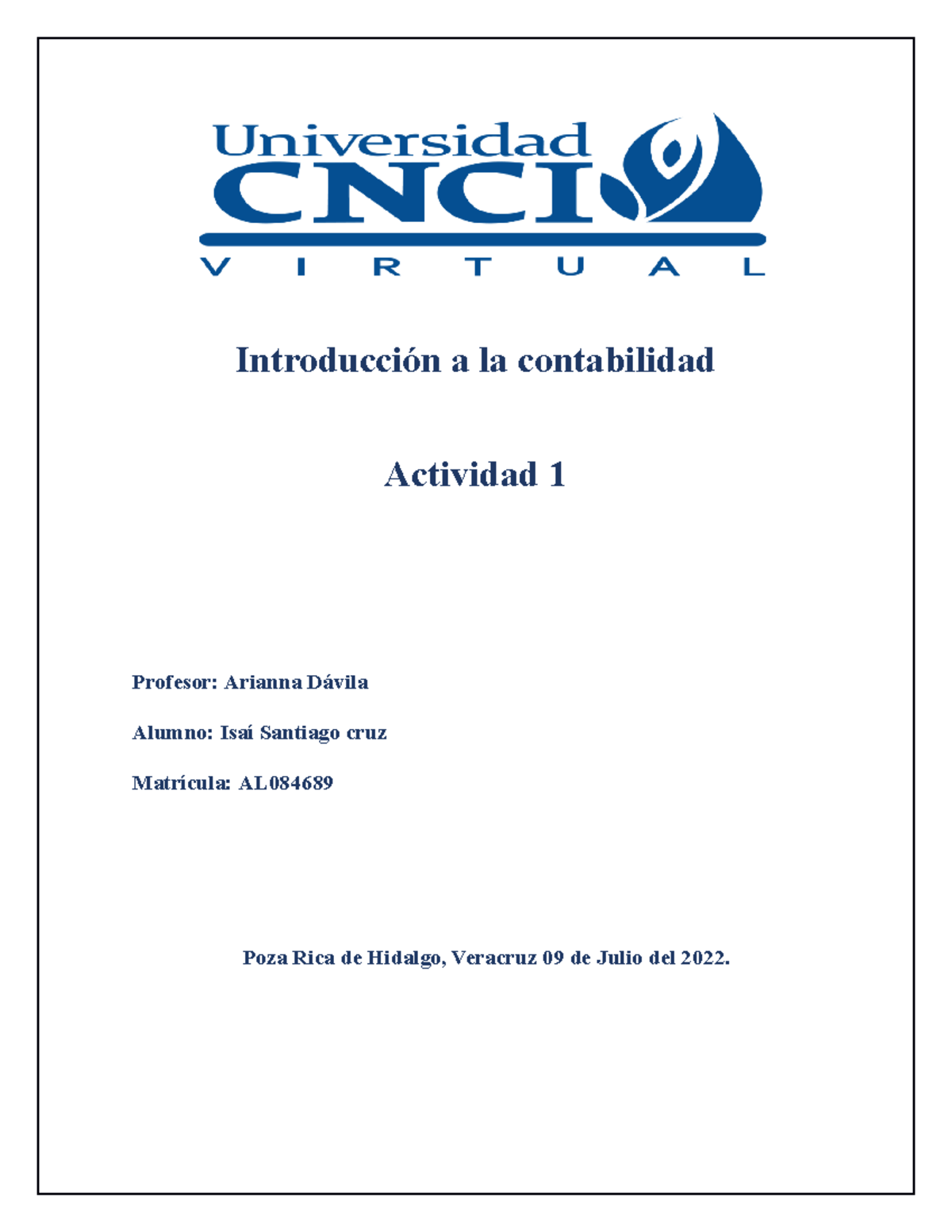 Actividad 1 Contabilidad - Introducción A La Contabilidad Actividad 1 ...