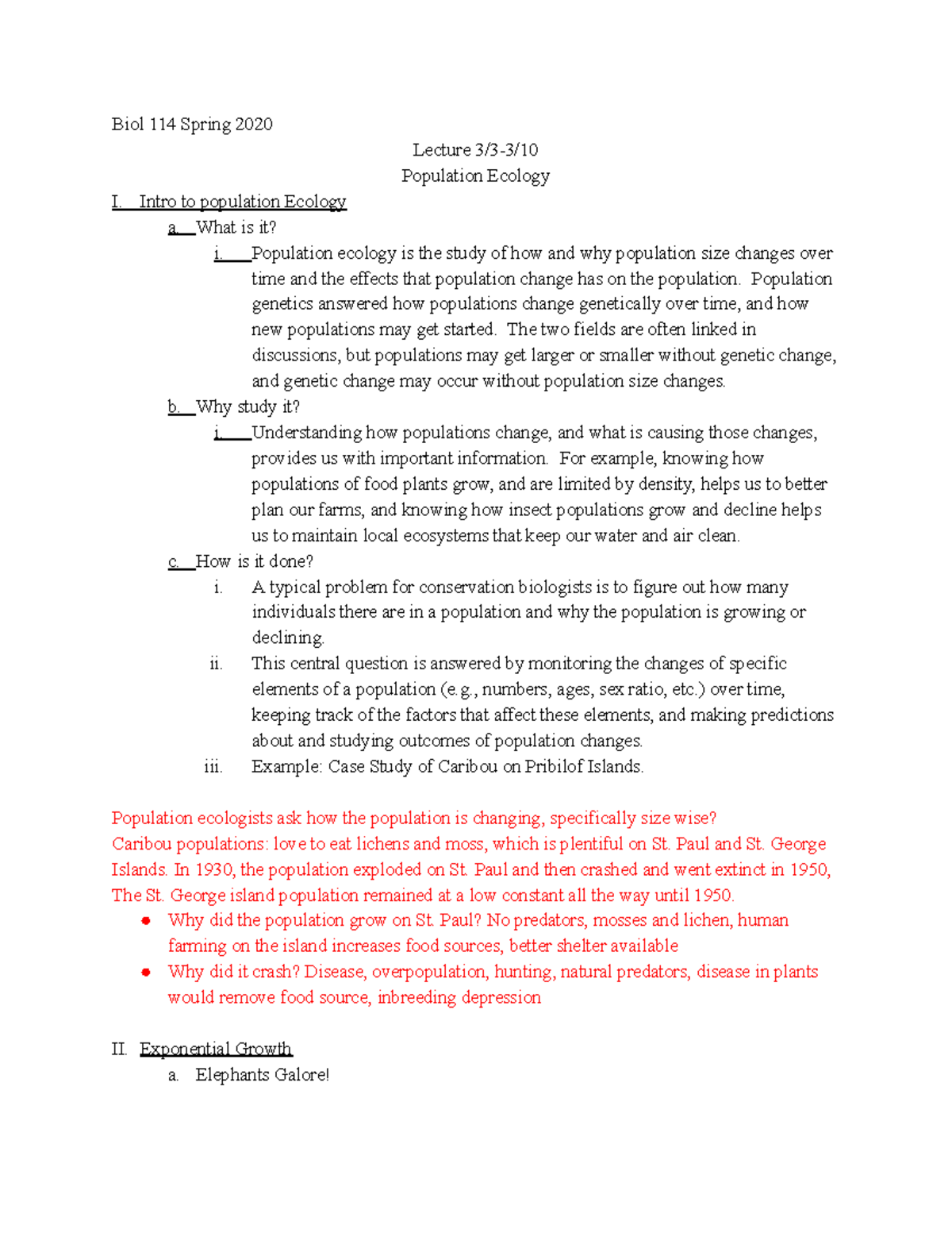 Copy Of Lecture 13 14 Population Ecology Biol 114 Spring 2020 Lecture 3 3 3 Population Copy Of Lecture 13 14 Population Ecology Biol 114 Spring 2020 Lecture 3 3 3 Population