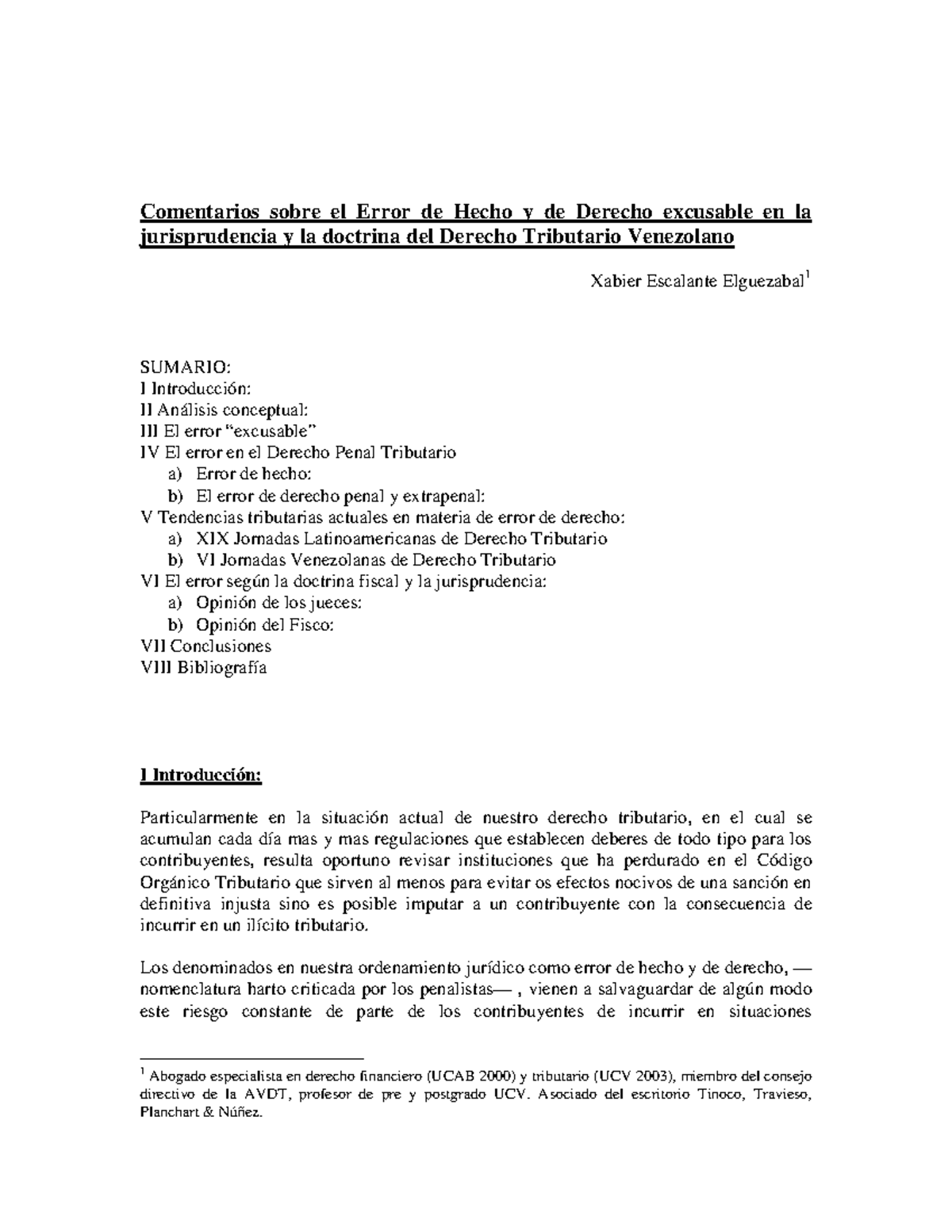 Error de Hecho y de Derecho Excusable - Los denominados en nuestra ...