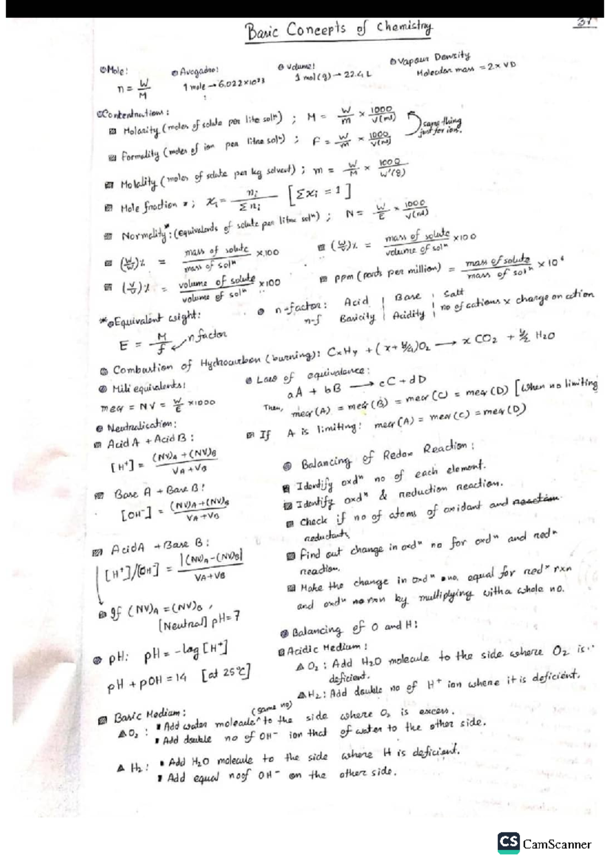 Stud 1 Basic concepts of chemistry - CHEM 211 - CamScanner - Studocu