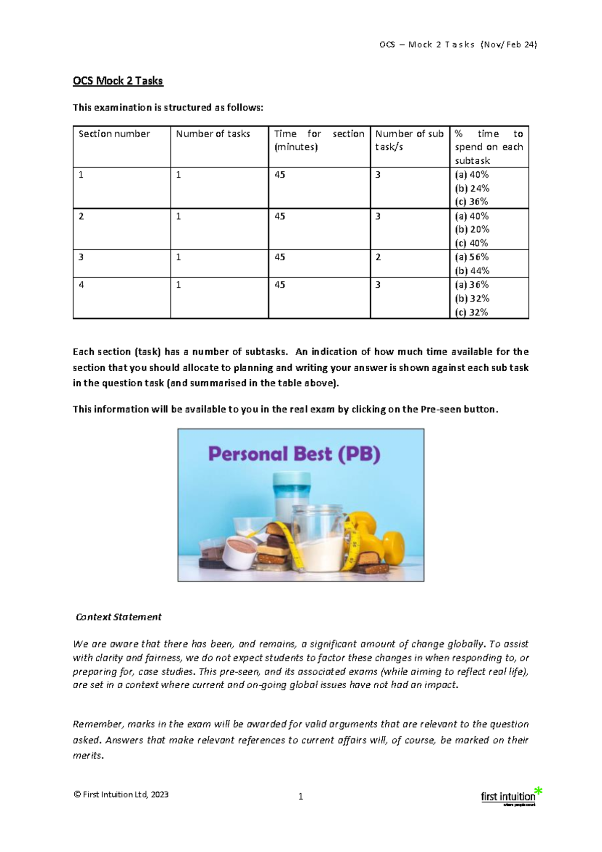 Official Mock - ) OCS Mock 2 Tasks This examination is structured as ...