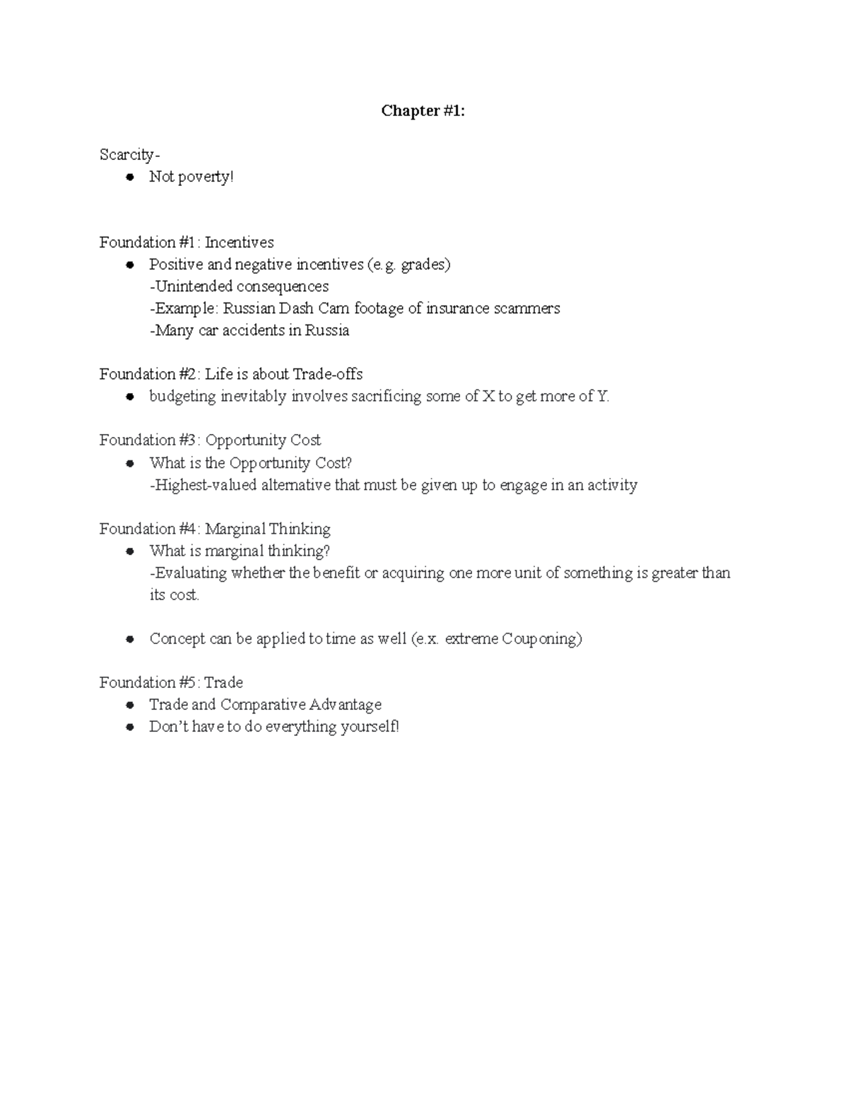 Econ 200 - These notes go over the basic foundations of Economics ...