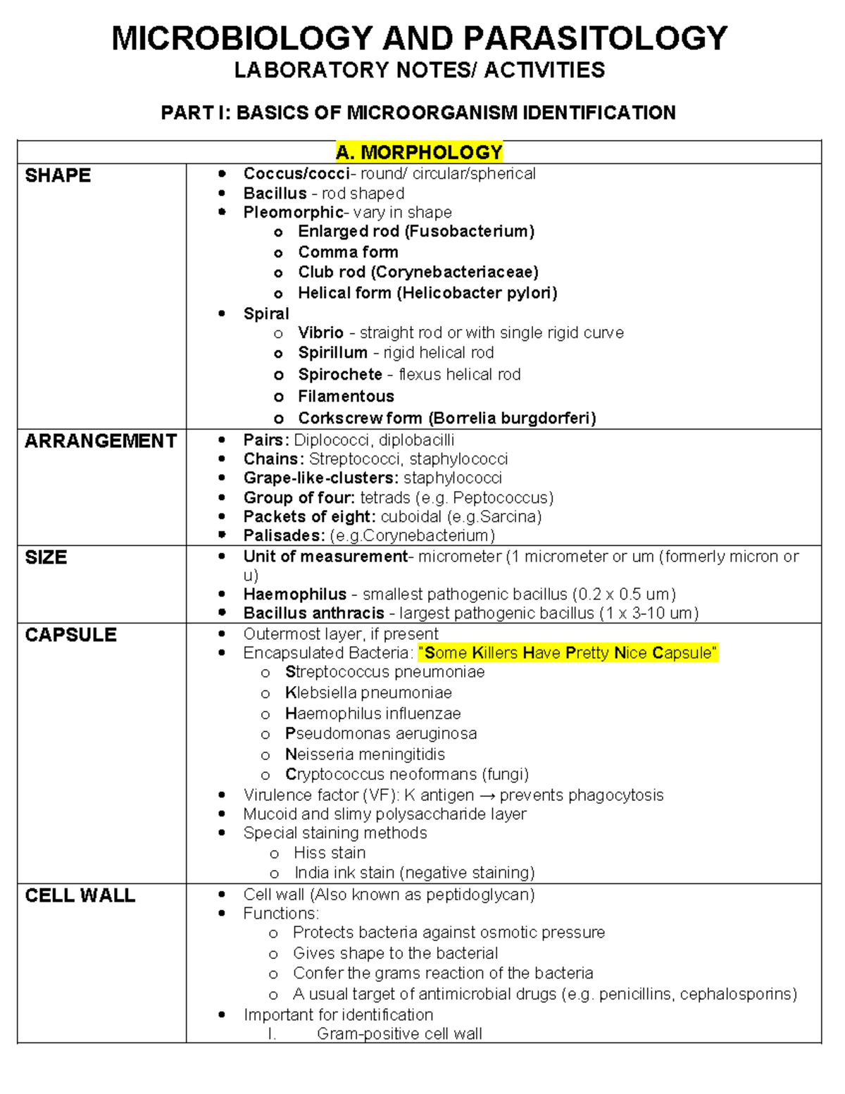 Identification and Classification of Bacteria - LABORATORY NOTES ...