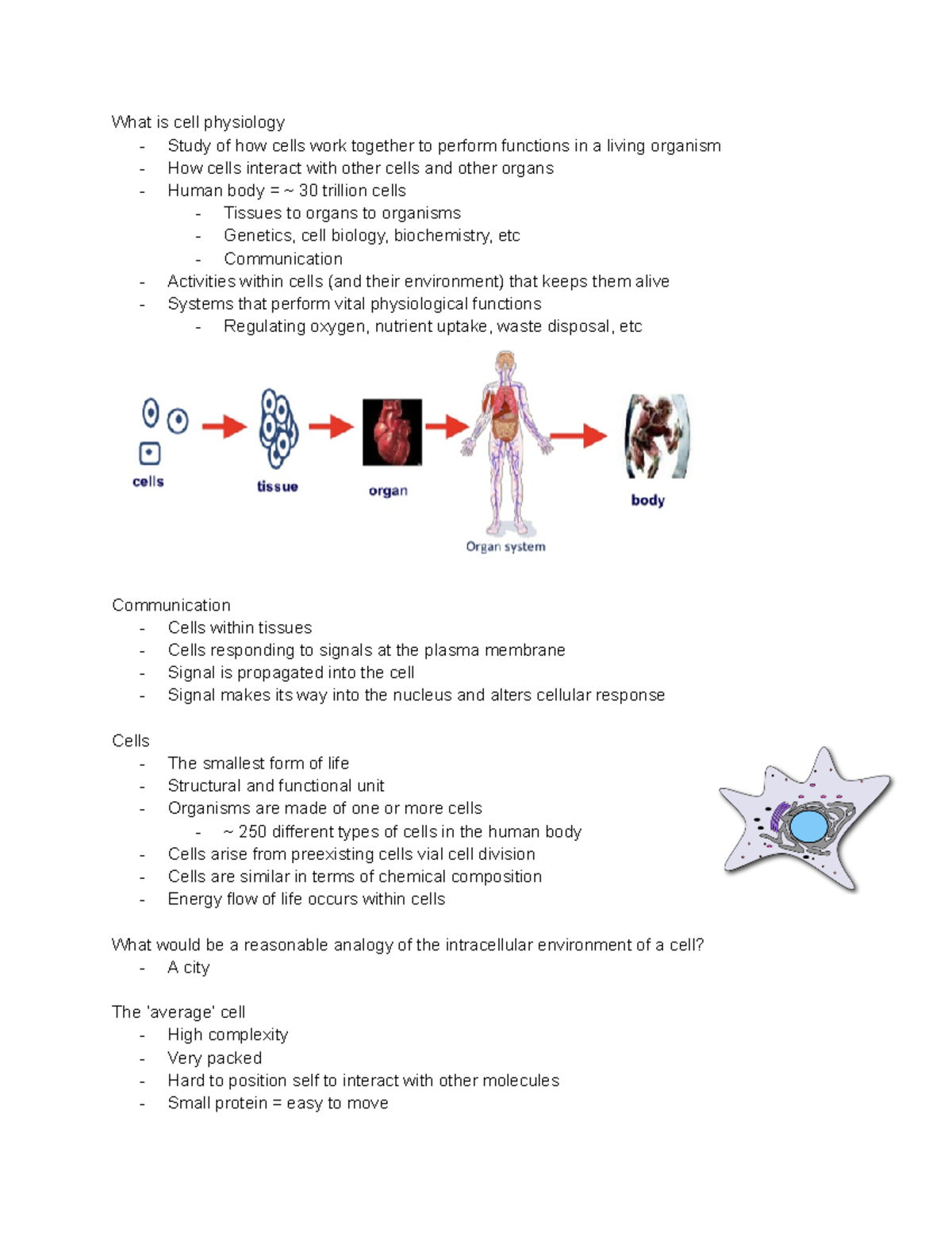 Lesson 1 - intro - What is cell physiology - Study of how cells work ...