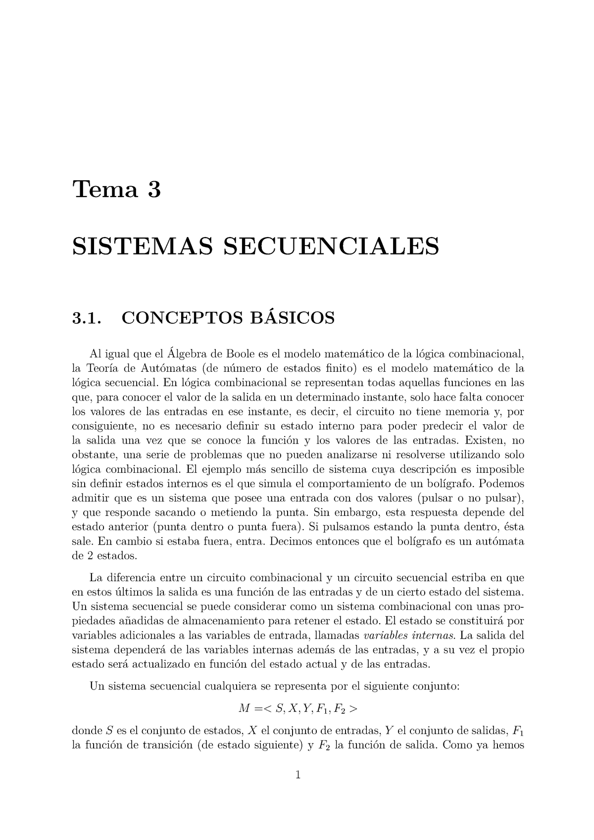 FC Tema3 15-16 - Sistemas Secuenciales - Tema 3 SISTEMAS SECUENCIALES 3 ...