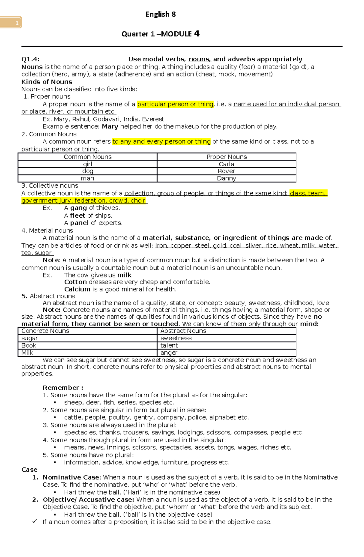 English 8 Quarter 1 - Module 4 - English 8 Quarter 1 –MODULE 4 Q1: Use ...