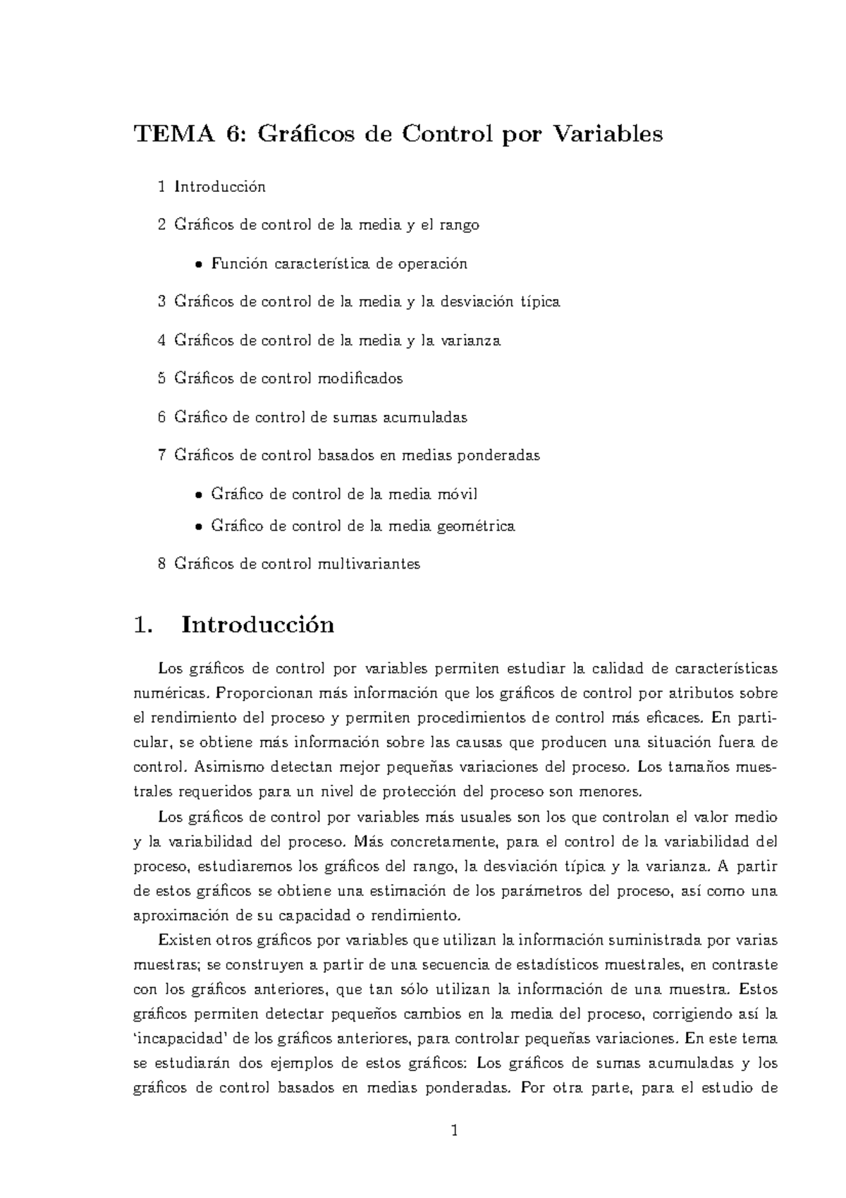 Tema 6 - Tema_6.pdf - TEMA 6: Gr ́aficos de Control por Variables 1 ...