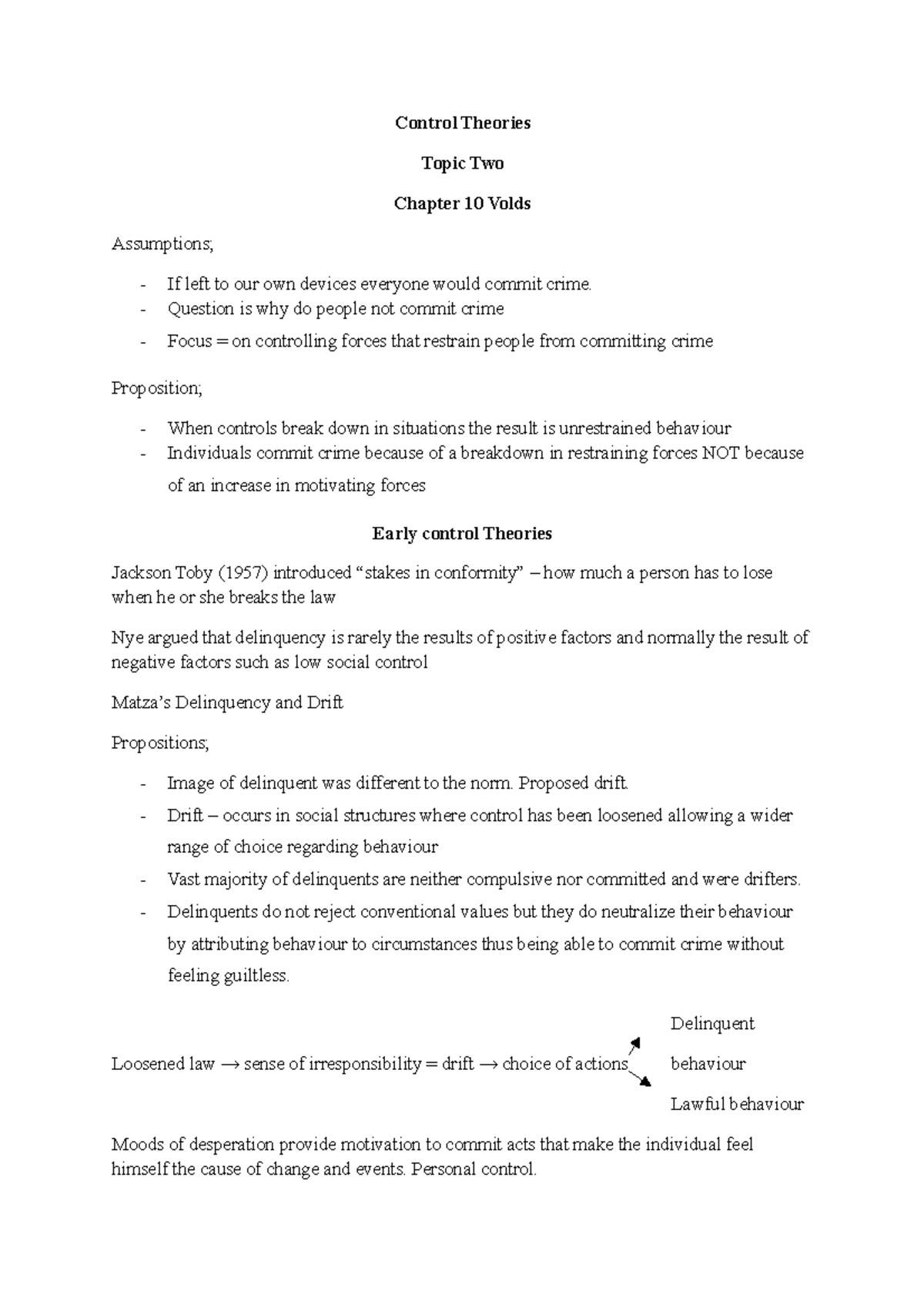Control Theories chapter 10 Volds Control Theories Topic Two
