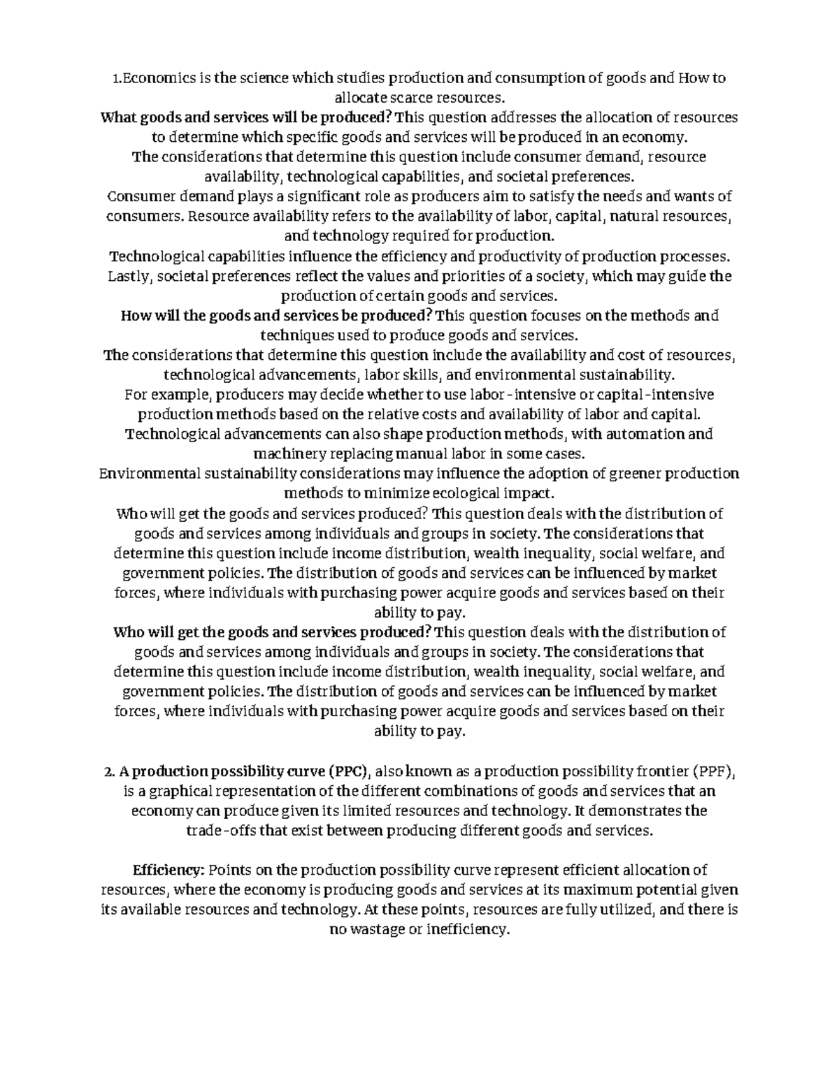 Eco Chpt 03 review Discussion board assignments 1 is the science which studies production