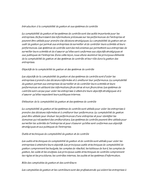 Management Accounting and Control Systems note study - Introduction ...