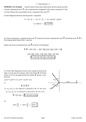 PHYS 105 PAST EXAM QUESTIONS - General Physics - Studocu