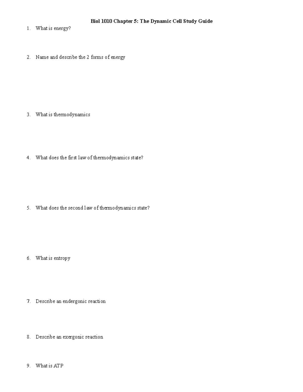 Chapter 5 The Dynamic Cell Study Guide - Isotonic b ...