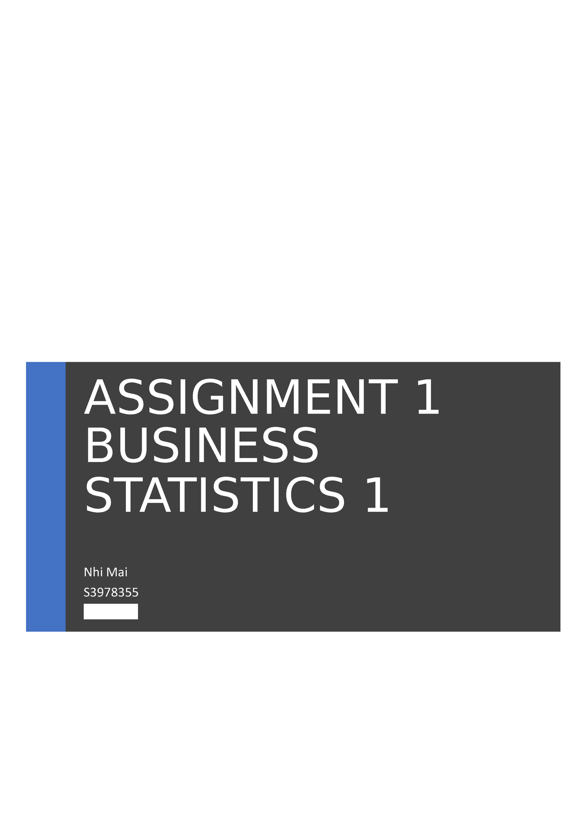 business statistics assignment 1 rmit