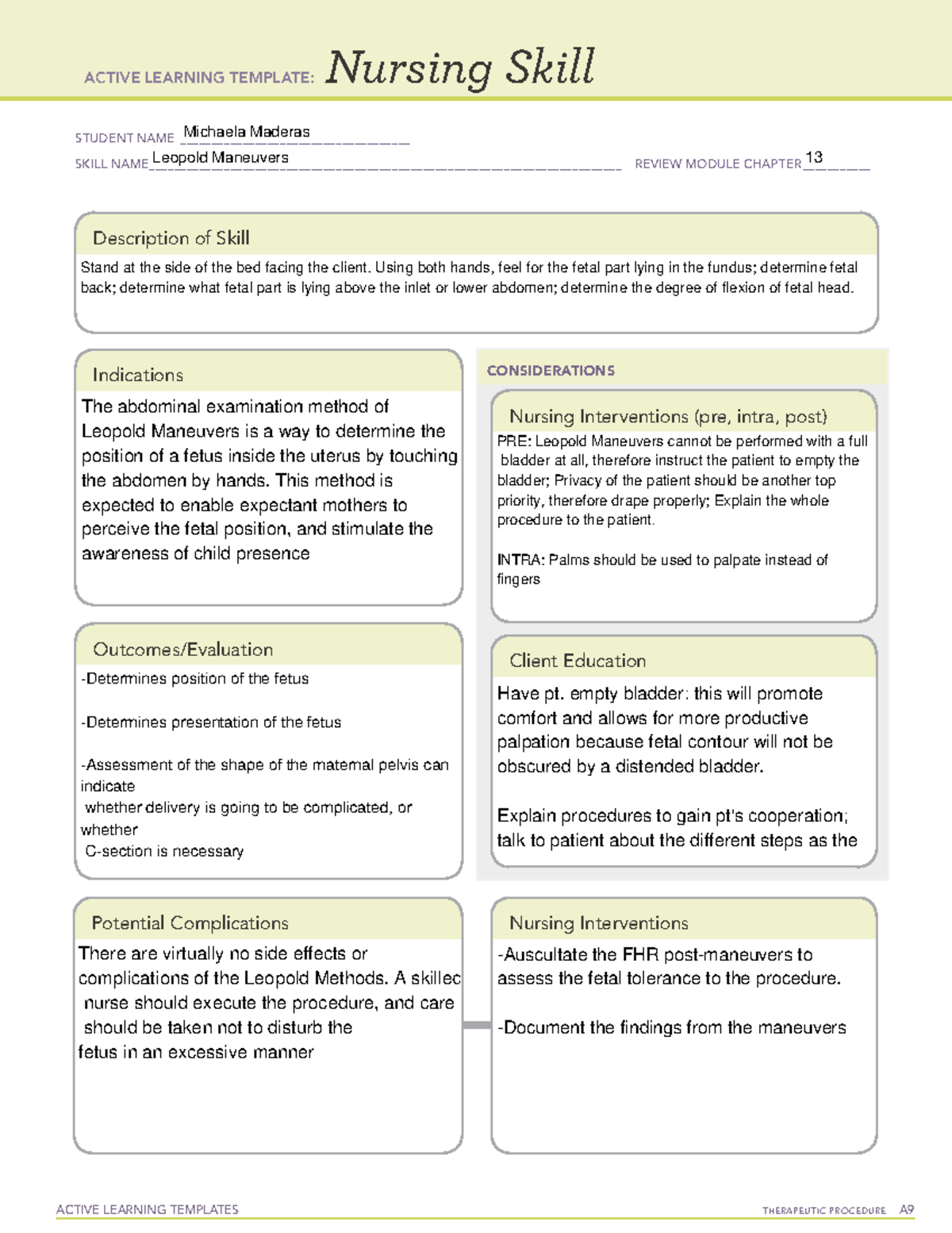 ATI Nursing Skill - Leopold Maneuvers - ACTIVE LEARNING TEMPLATES ...