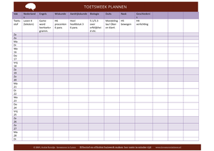 Planning Toetsweek 2 - Ja Leuk - Vak Nederland S Engels Wiskunde  Aardrijkskunde Biologie Duits Nask - Studeersnel