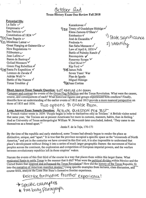 TX HIST Midterm Review - Texas History from 1680's to 1860's; La Salle ...